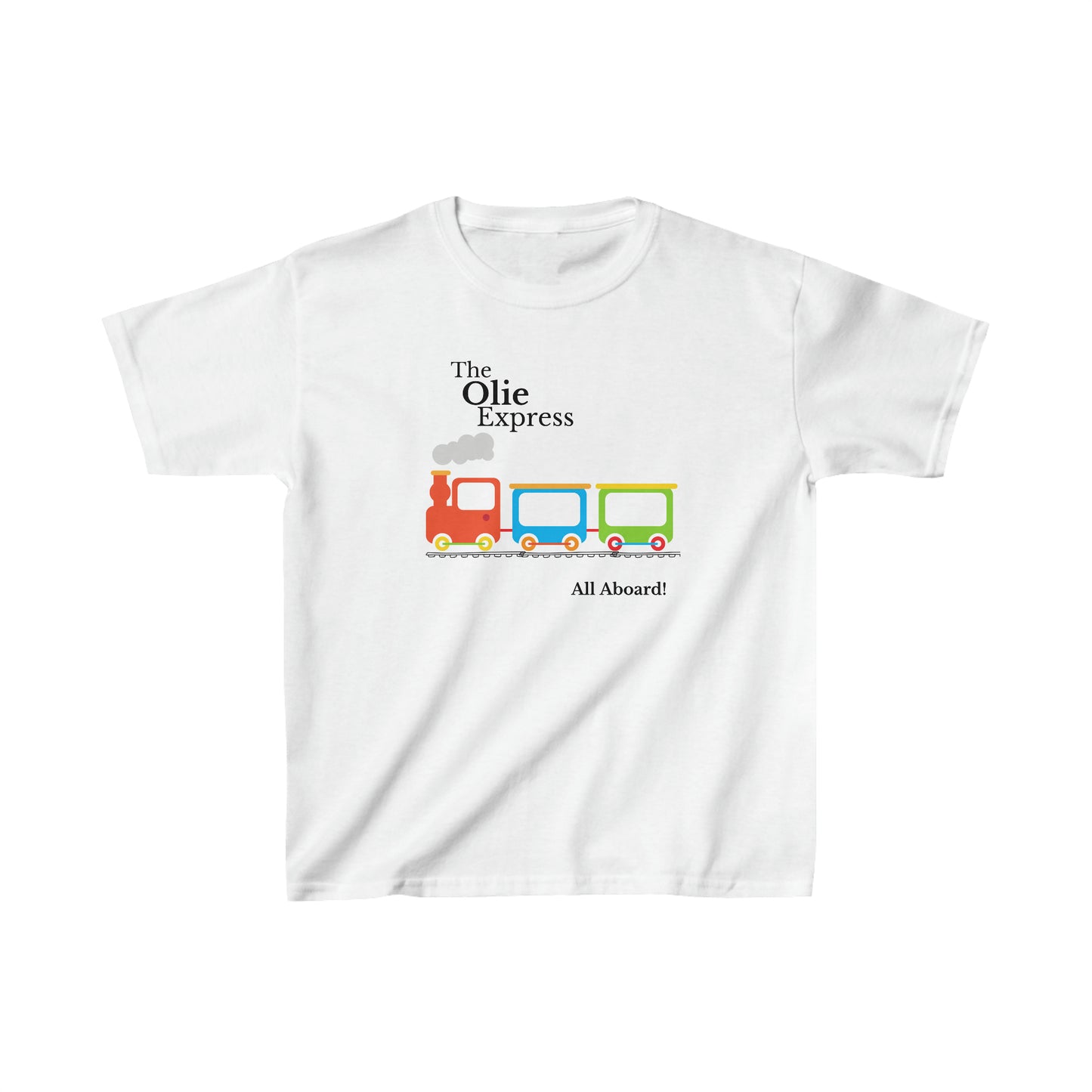 All aboard the train shirt Birthday boy shirts birthday girl shirt Kids Heavy Cotton™ Tee