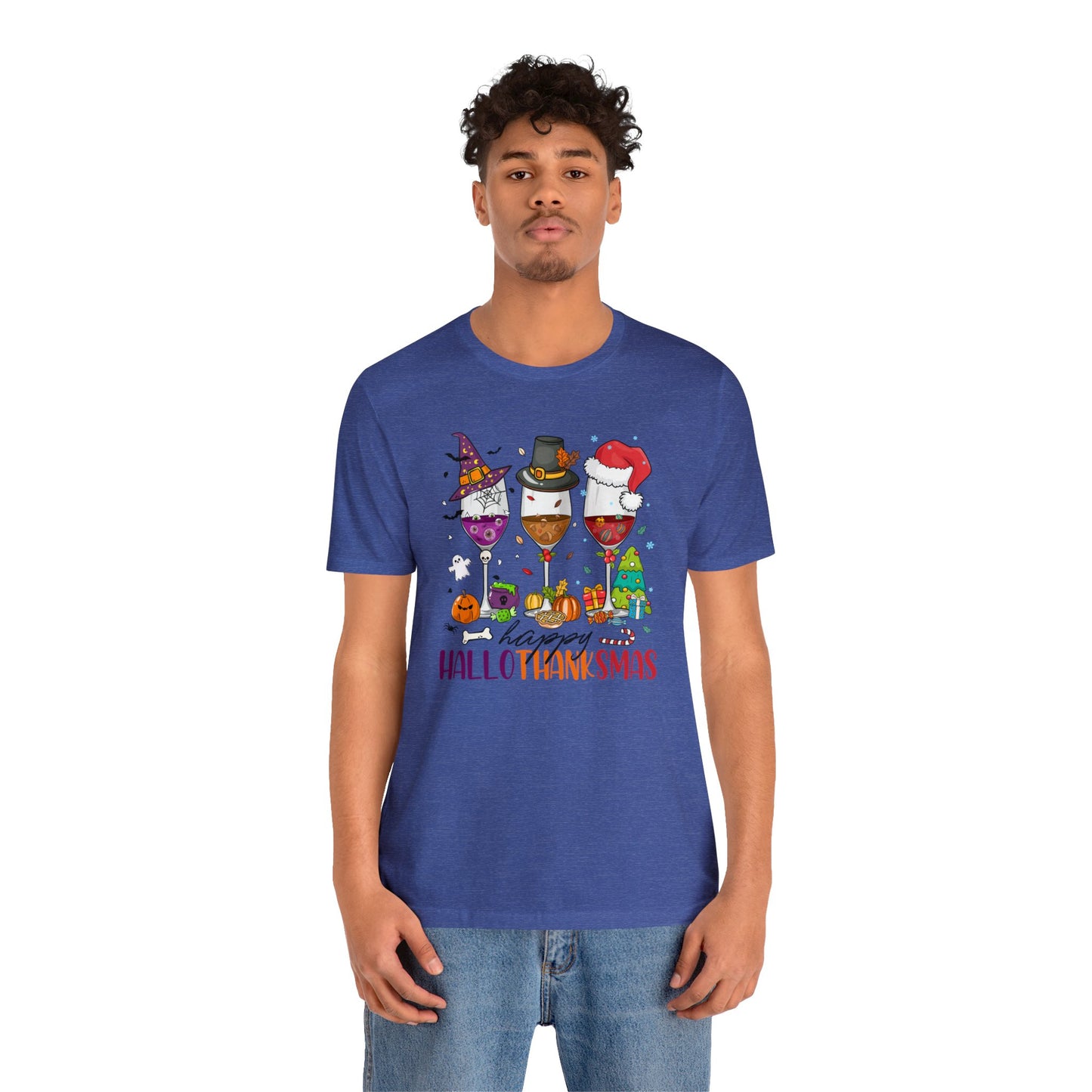 Wine lover shirt Happy holidays shirt Hallothanksmas gift for her gift for him happy Hallothanksmas Shirt Christmas gift Thanksgiving shirt