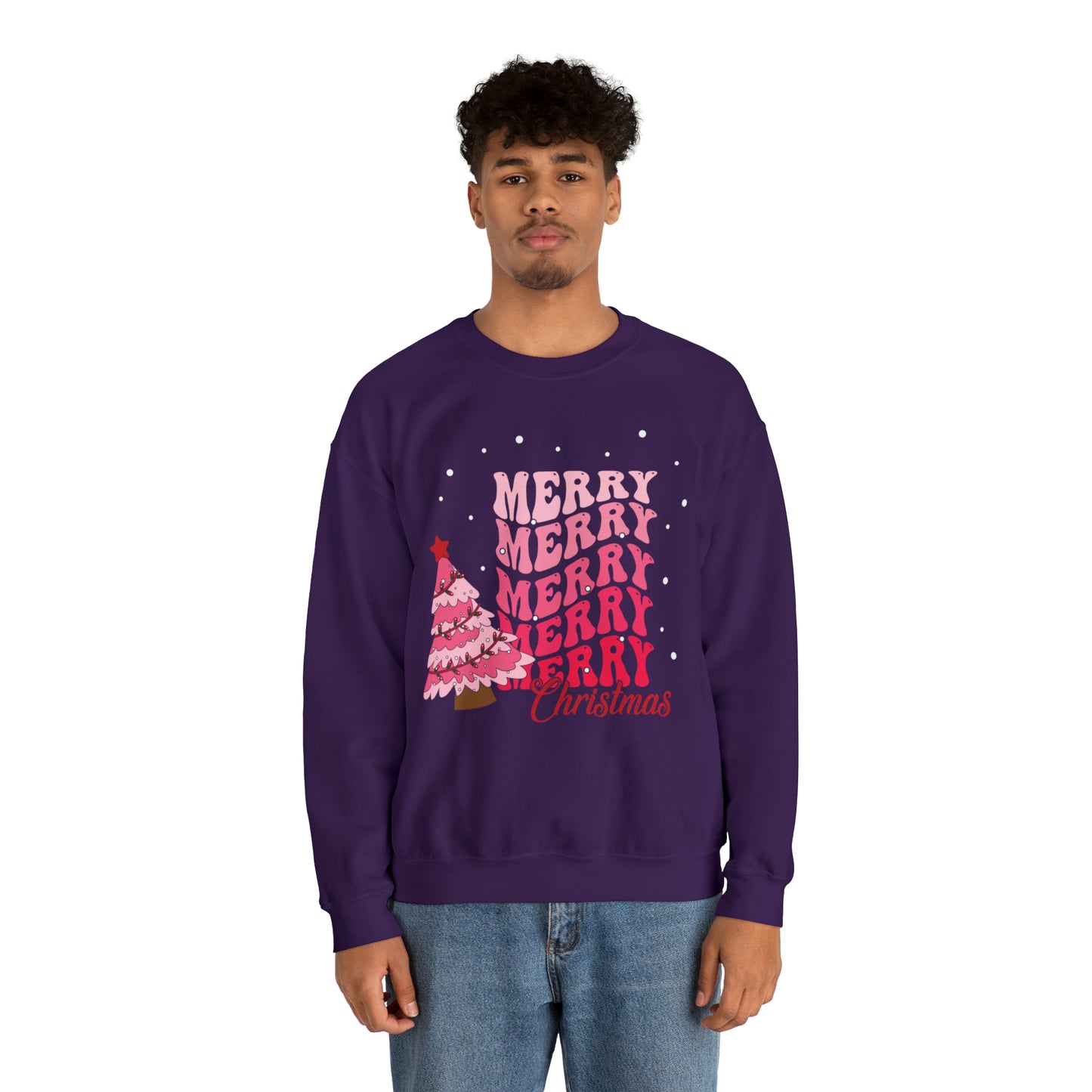 Festive AF sweater Pink Merry Bright Christmas Sweatshirt for Women Christmas Shirt Sweater Holiday Christmas gift for her gift for him