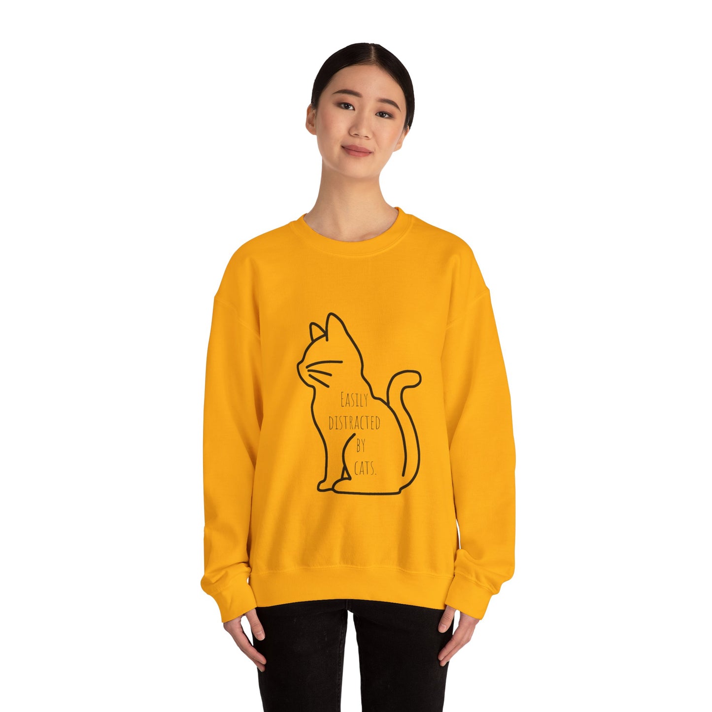 Easily distracted by cats Sweatshirt Christmas gift for cat lover funny cat sweater gift knitting gift for him gift for her best friend gift