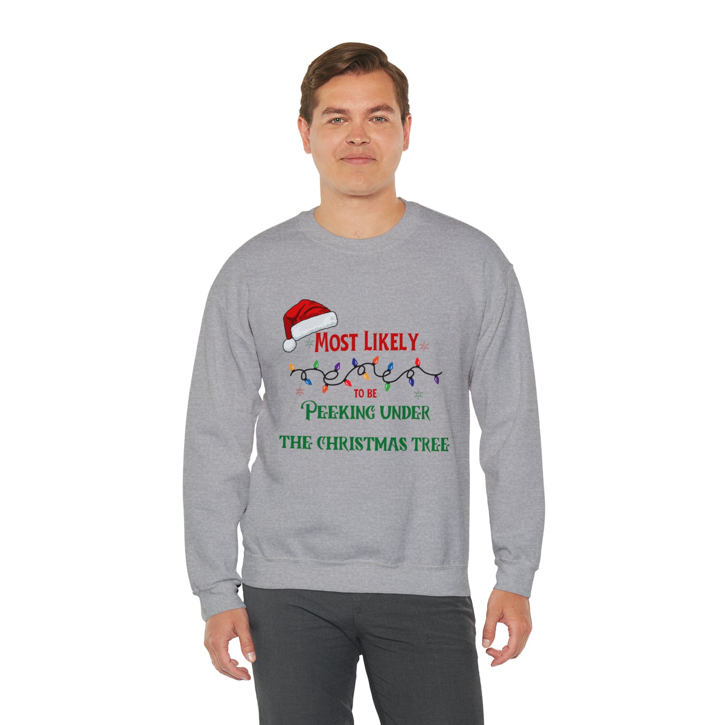 Matching Family Christmas Shirts Most likely to peek under the Christmas tree Santa claus Hat family tshirts Family Christmas Shirt, Matching Xmas Tees Custom Christmas T shirt photos
