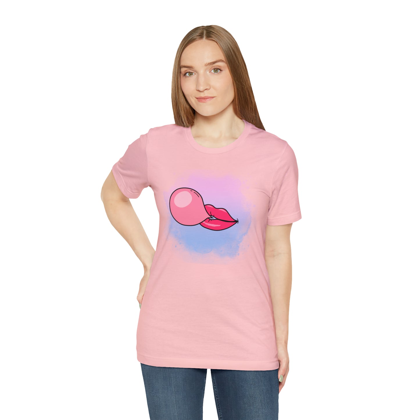 Bubble gum kiss shirt, Pink Gum Shirt, Galantine gift travel shirt, best friend trip, girls vacation trip, Unisex Jersey Short Sleeve Tee