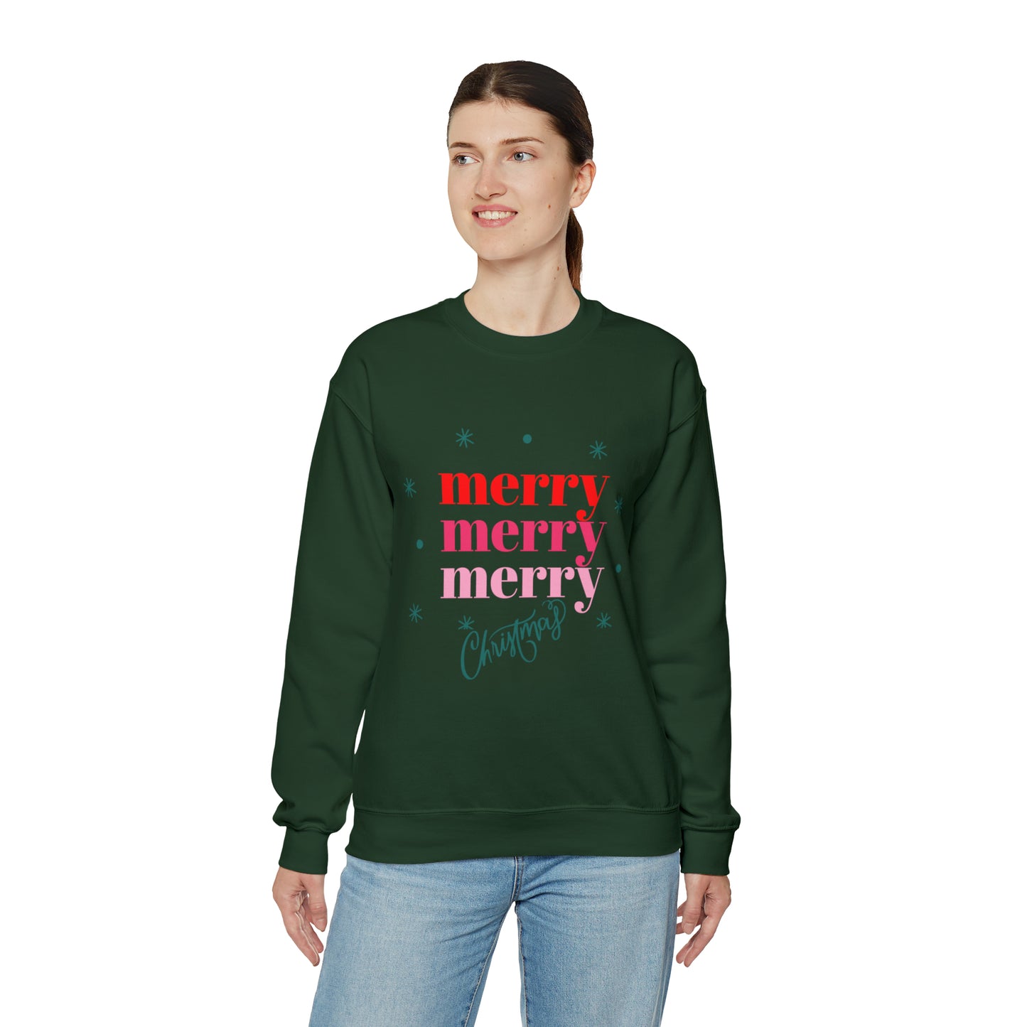 Festive AF sweater Pink Merry Bright Christmas Sweatshirt for Women Christmas Shirt Sweater Holiday Christmas gift for her gift for him