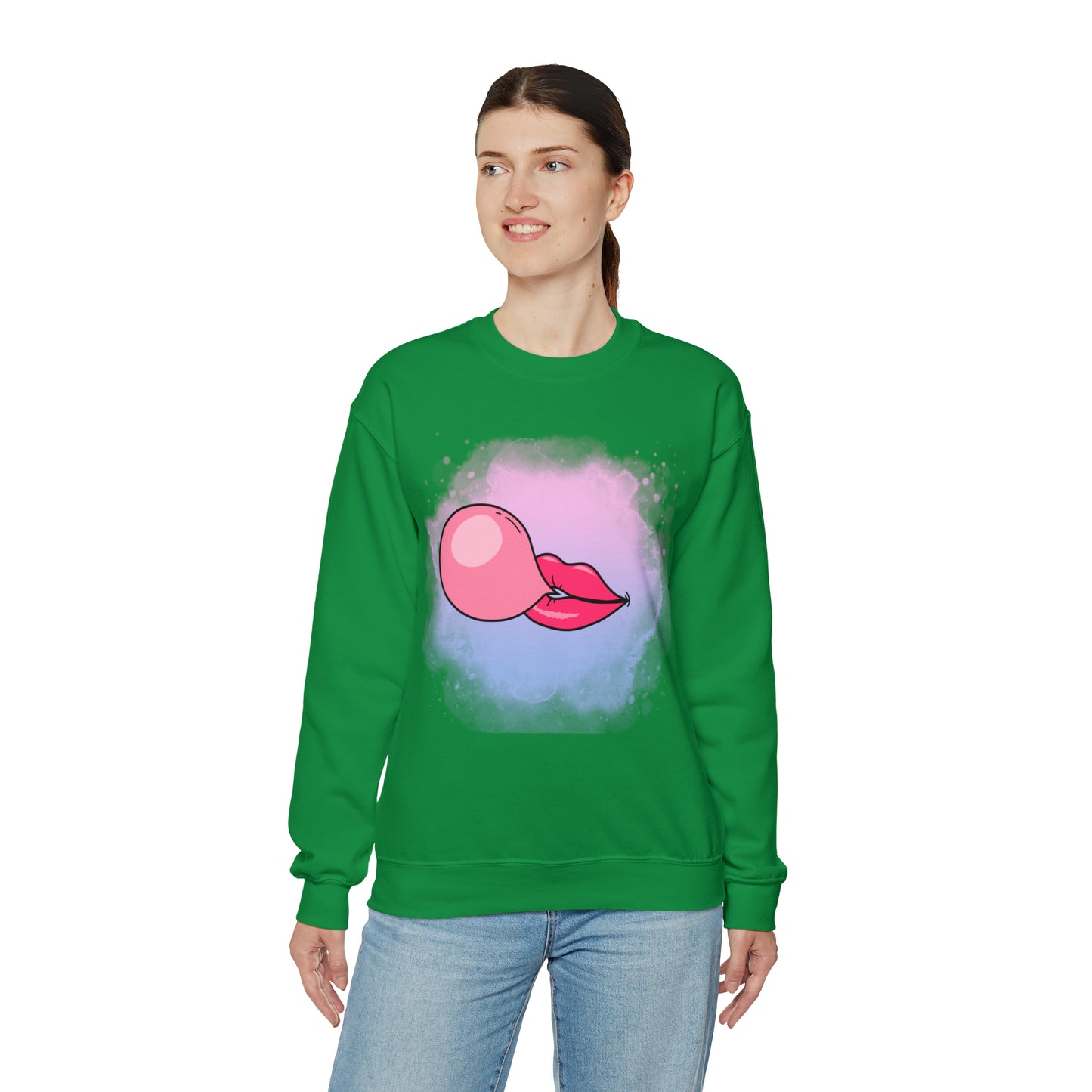 Bubble Gum kiss sweatshirt, Summer Bubblegum shirt, Birthday gift for her,Galantine travel sweatshirt,Unisex Heavy Blend Crewneck Sweatshirt