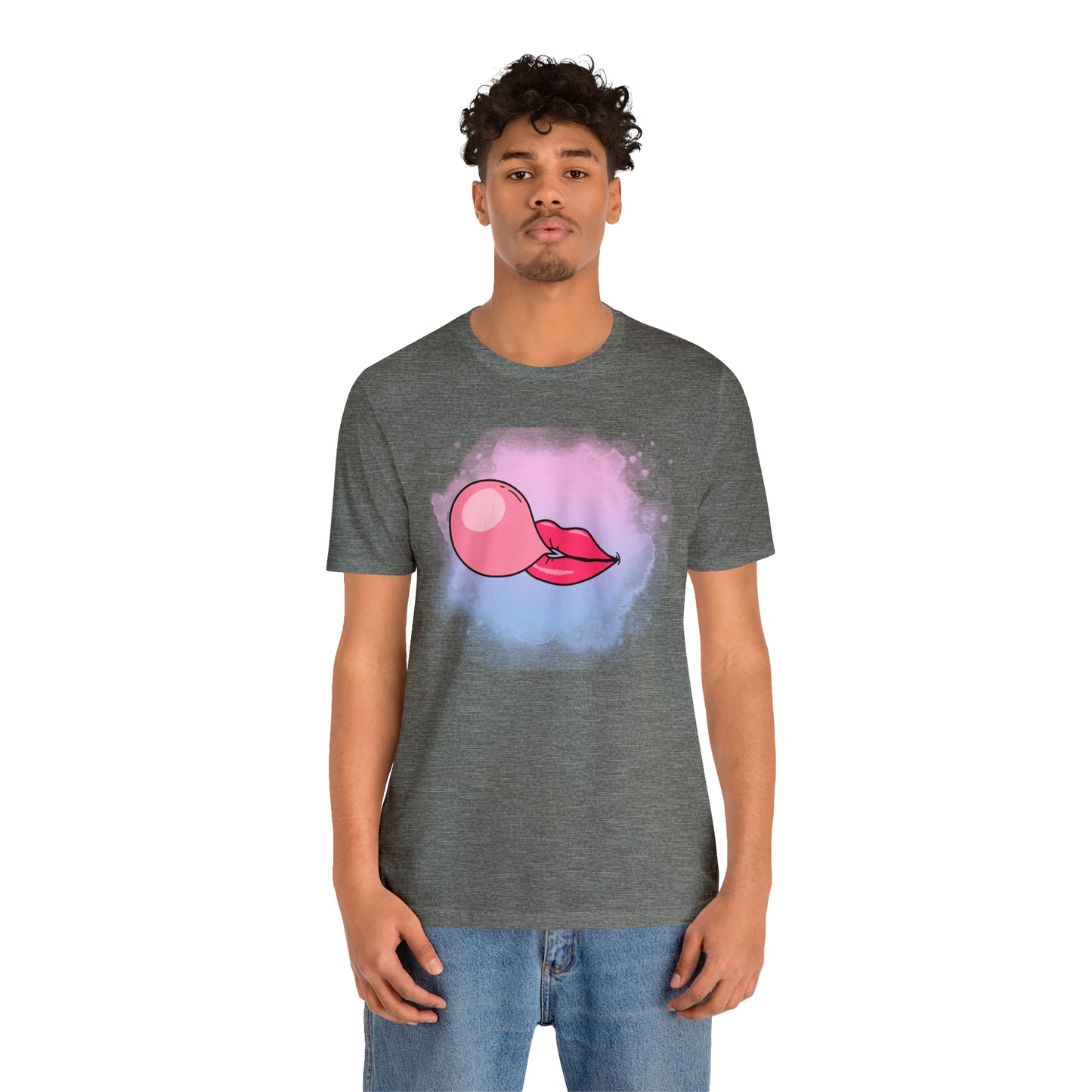 Bubble gum kiss shirt, Pink Gum Shirt, Galantine gift travel shirt, best friend trip, girls vacation trip, Unisex Jersey Short Sleeve Tee