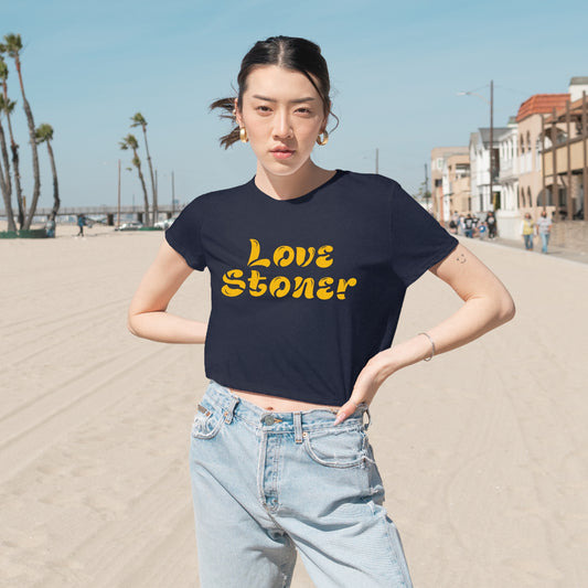 Love Stoner crop top Tshirt Gift for her Gift for him Festival shirt Crop top gift for her gift for him yoga crop top zen shirt Women's Tee