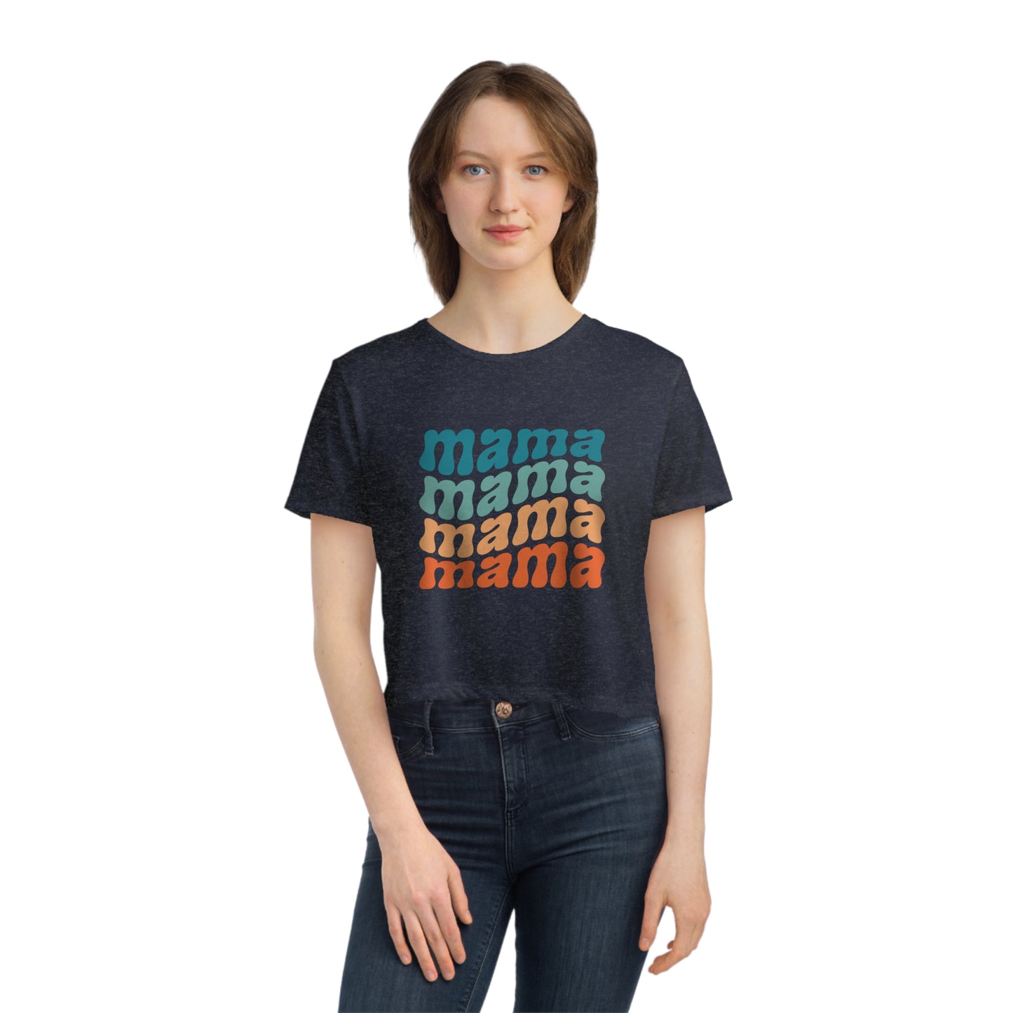 Mama crop top shirt yoga crop top women T-shirt the universe is always on my side zen shirt Women's Flowy Cropped Tee