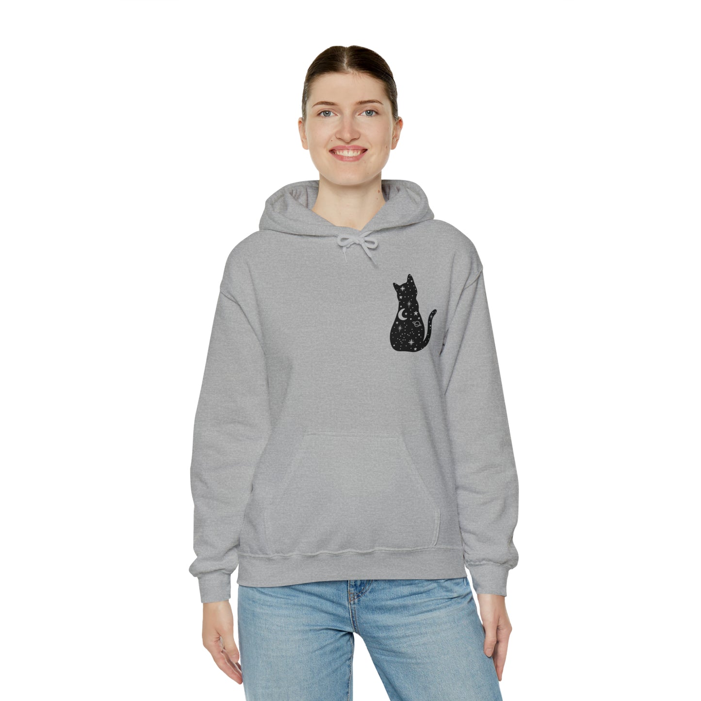 Halloween Sweatshirt Black Cat Shirt Halloween Sweater Halloween Cat Sweatshirt Gift for Cat Lover Gift Black Cat Gift for Cat Mom Gift Moon