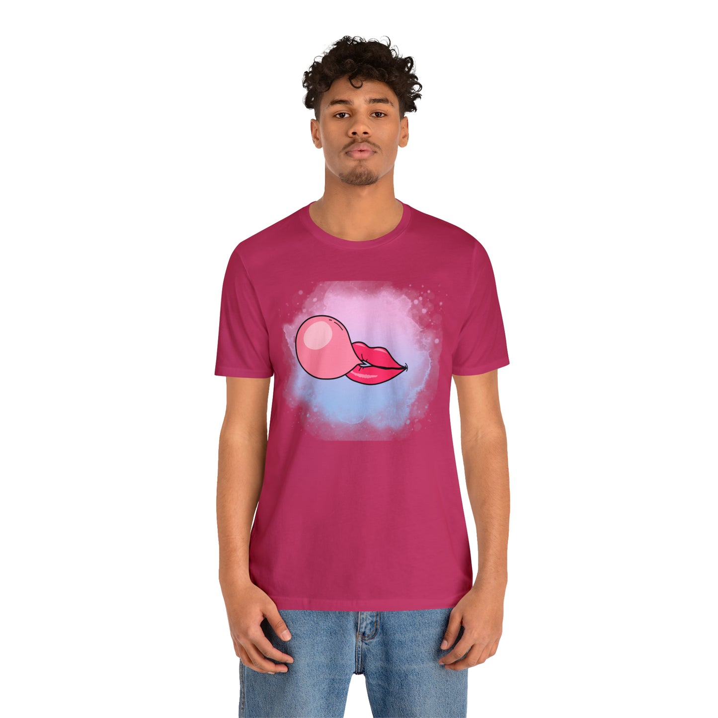 Bubble gum kiss shirt, Pink Gum Shirt, Galantine gift travel shirt, best friend trip, girls vacation trip, Unisex Jersey Short Sleeve Tee