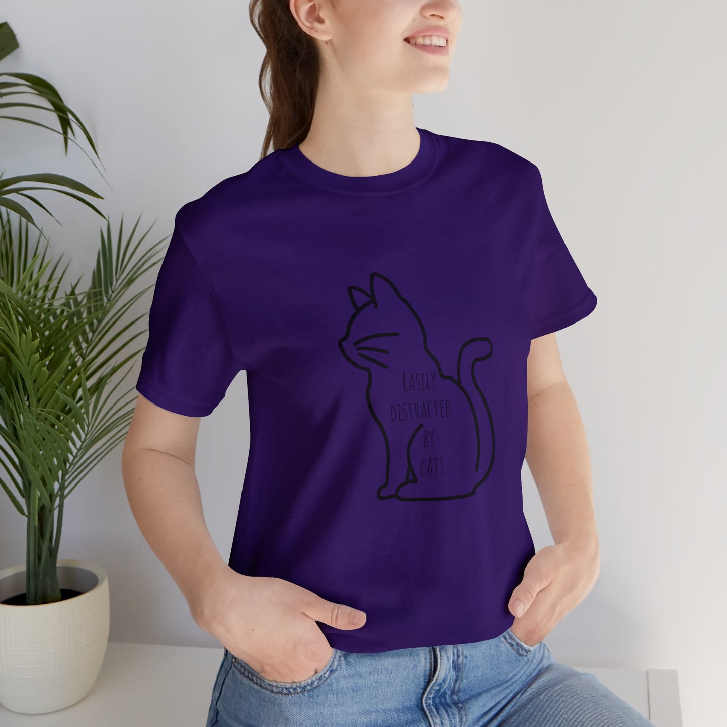 Easily distracted by cats Funny Cat lover shirt anime cat Shirt karma is a cat Gift for Cat Lover Gift for Cat Mom Gift cat dad shirt