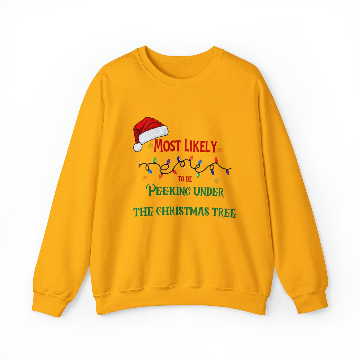 Matching Family Christmas Shirts Most likely to peek under the Christmas tree Santa claus Hat family tshirts Family Christmas Shirt, Matching Xmas Tees Custom Christmas T shirt photos