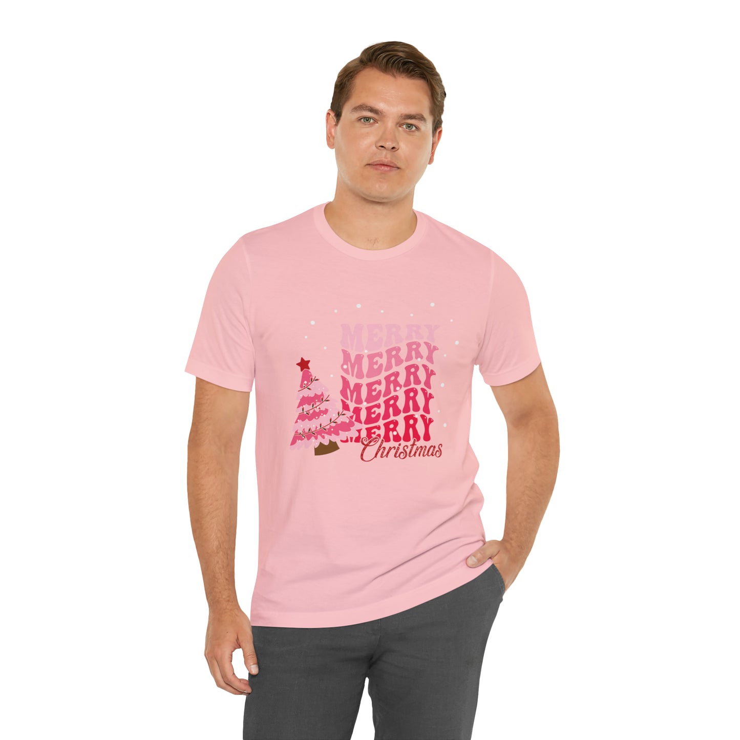 Festive AF shirt Pink Merry Bright Christmas Tshirt for Women Christmas Shirt Sweater Holiday Christmas gift for her gift for him unisex