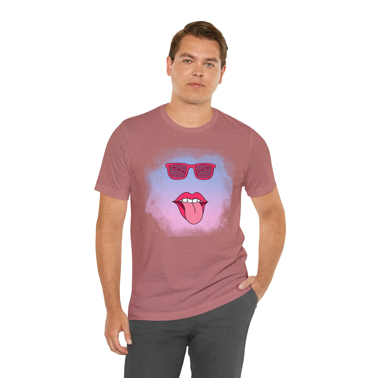 Lip Sunglasses t-shirt, Bubble gum kiss shirt,Pink Gum Shirt,Galantine gift travel shirt,best friend trip,girls vacation trip, Unisex Jersey