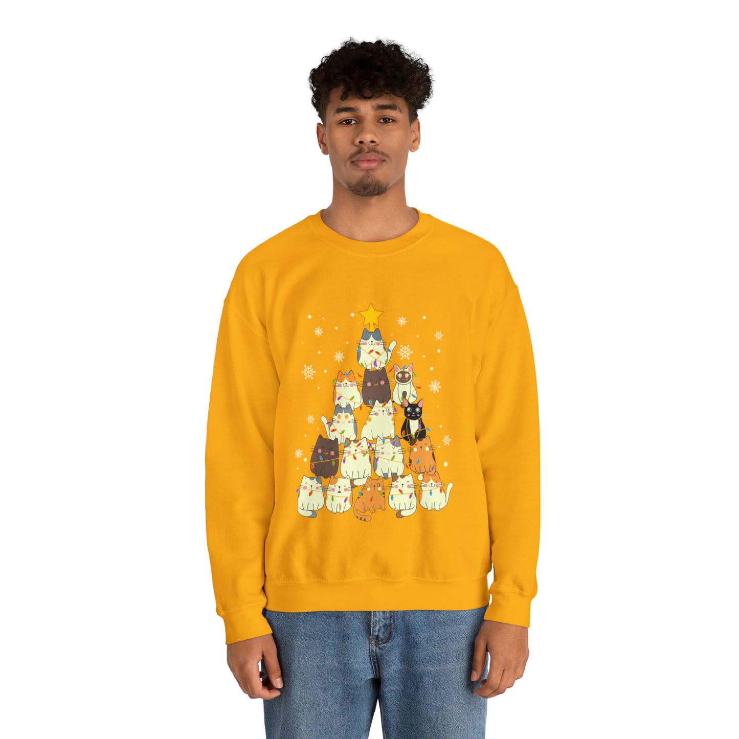 Cat Christmas sweater Kitty Christmas tree sweatshirt Family Cat lover gift for gift for him Merry Bright Christmas sweatshirt Christmas