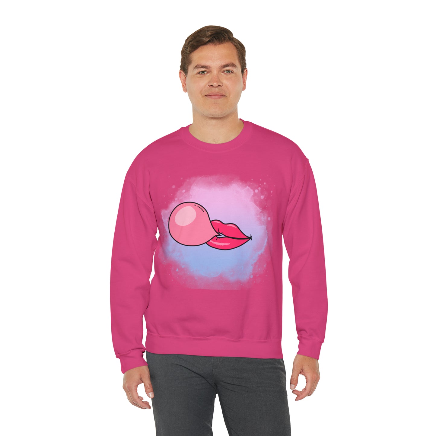 Bubble Gum kiss sweatshirt, Summer Bubblegum shirt, Birthday gift for her,Galantine travel sweatshirt,Unisex Heavy Blend Crewneck Sweatshirt