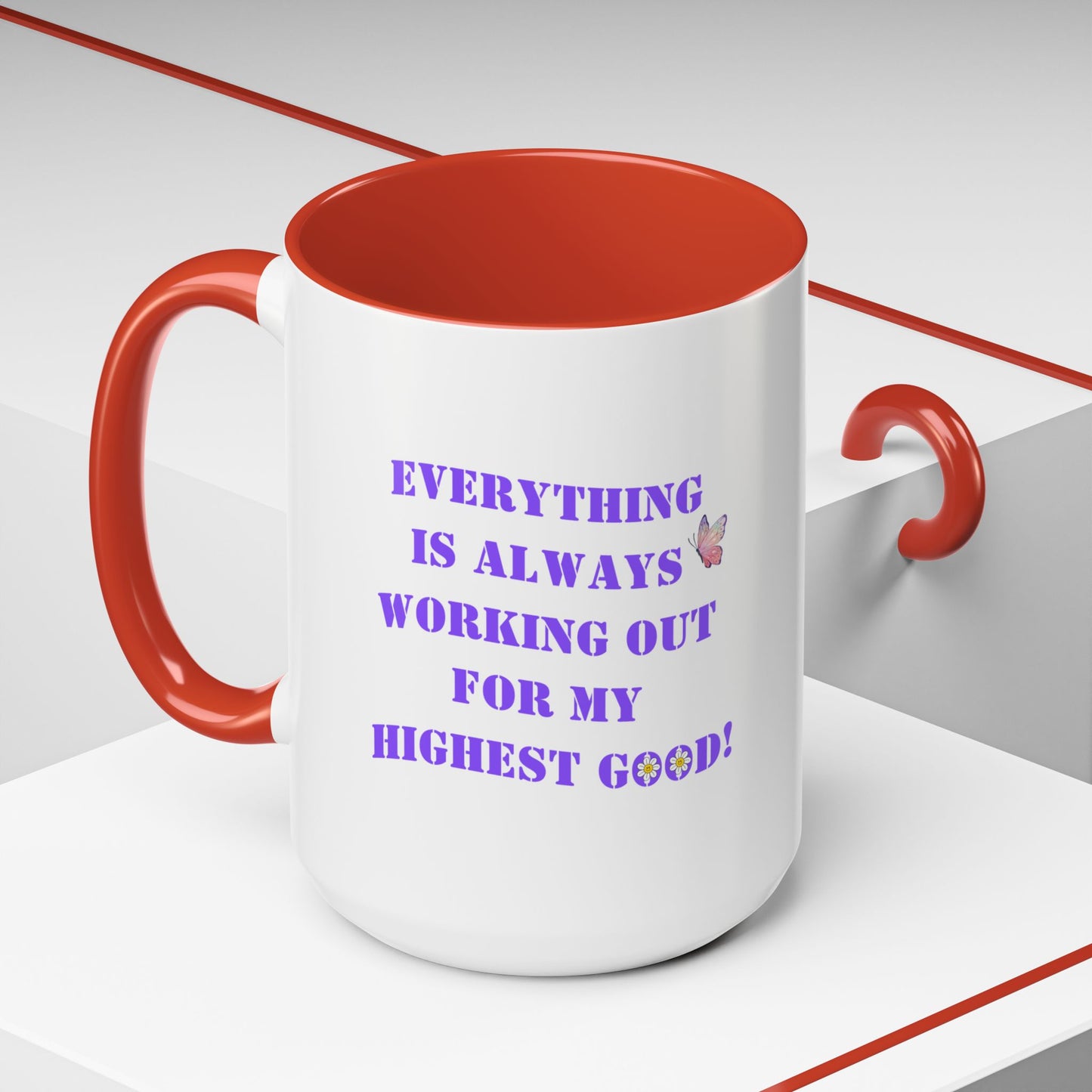 Everything is always working out for me mug Morning affirmation mug shining light mug Delulu mug Christmas gift for her gift for him bestie