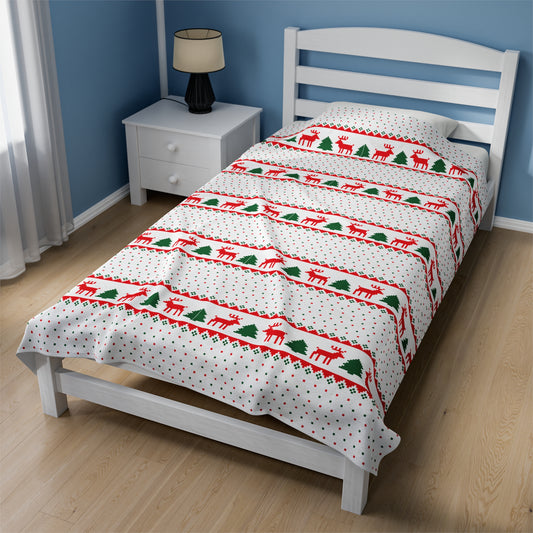 Reindeer Christmas Blanket holiday christmas tree blanket christmas movie watching blanket Merry christmas  blanket Velveteen Plush Blanket
