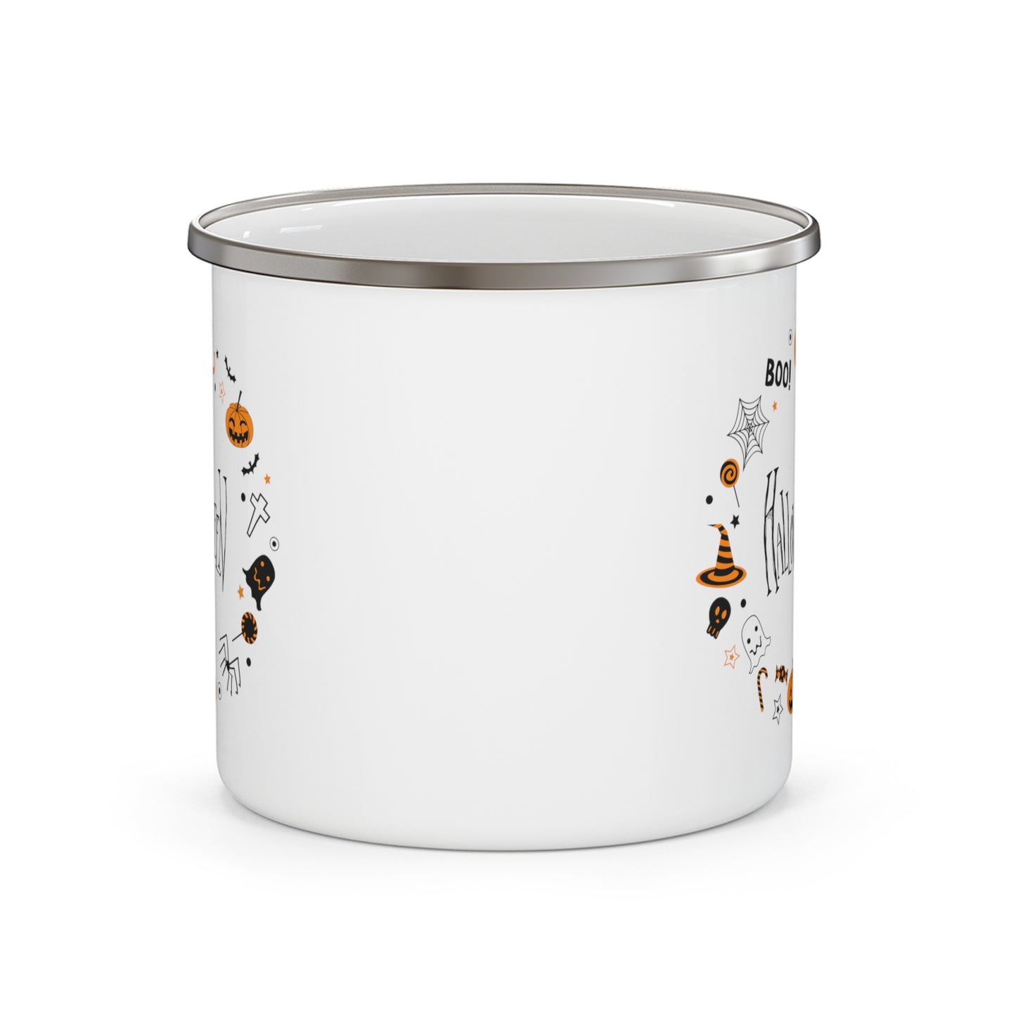 Halloween Mug gift for wife spider pumpkin gift Bossbabe gift for him gift for Mom, gift for wife Christmas gift for her Enamel Camping Mug