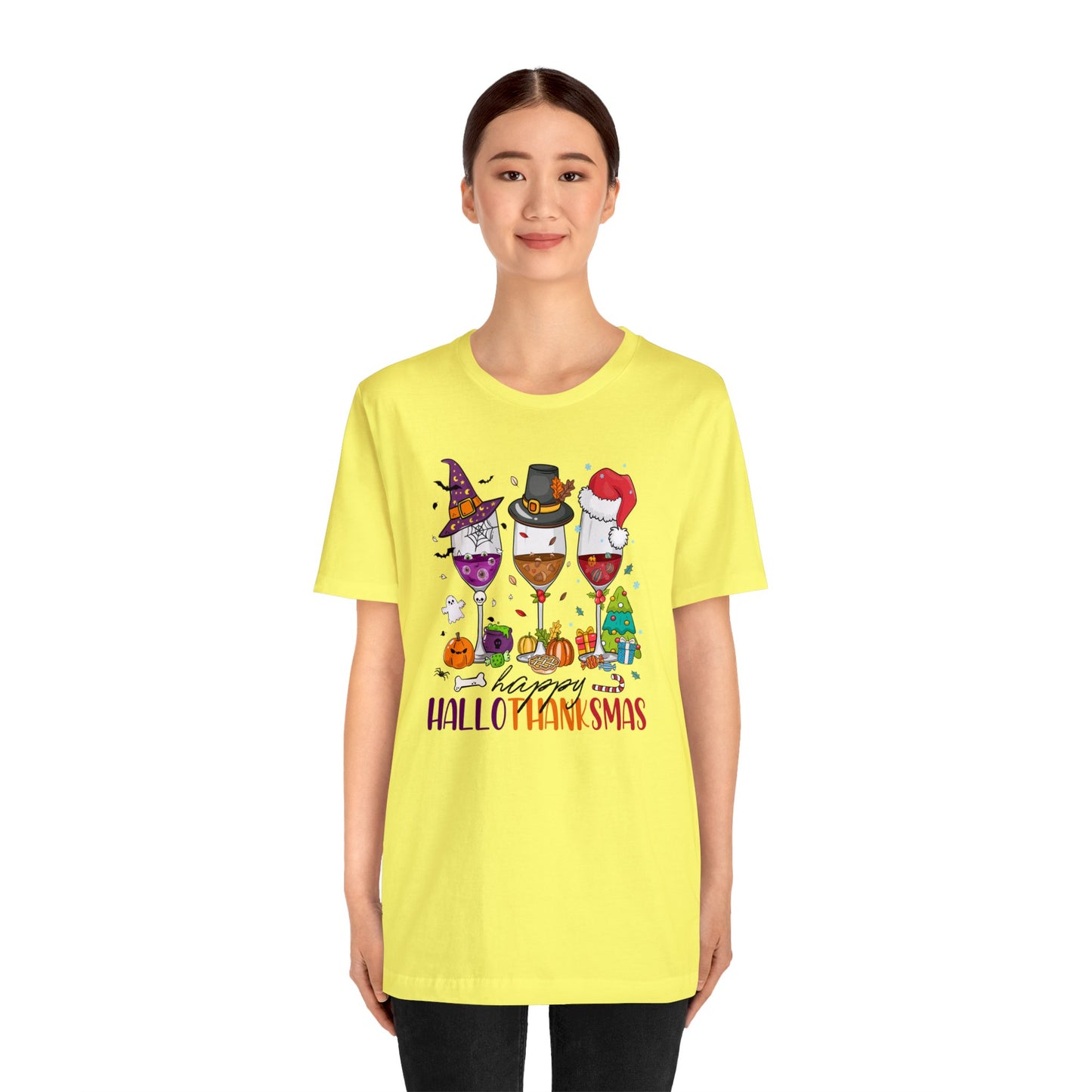 Wine lover shirt Happy holidays shirt Hallothanksmas gift for her gift for him happy Hallothanksmas Shirt Christmas gift Thanksgiving shirt