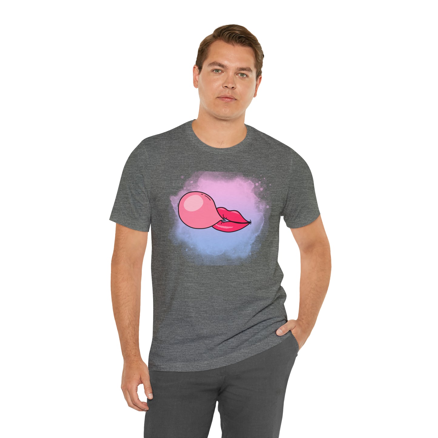 Bubble gum kiss shirt, Pink Gum Shirt, Galantine gift travel shirt, best friend trip, girls vacation trip, Unisex Jersey Short Sleeve Tee