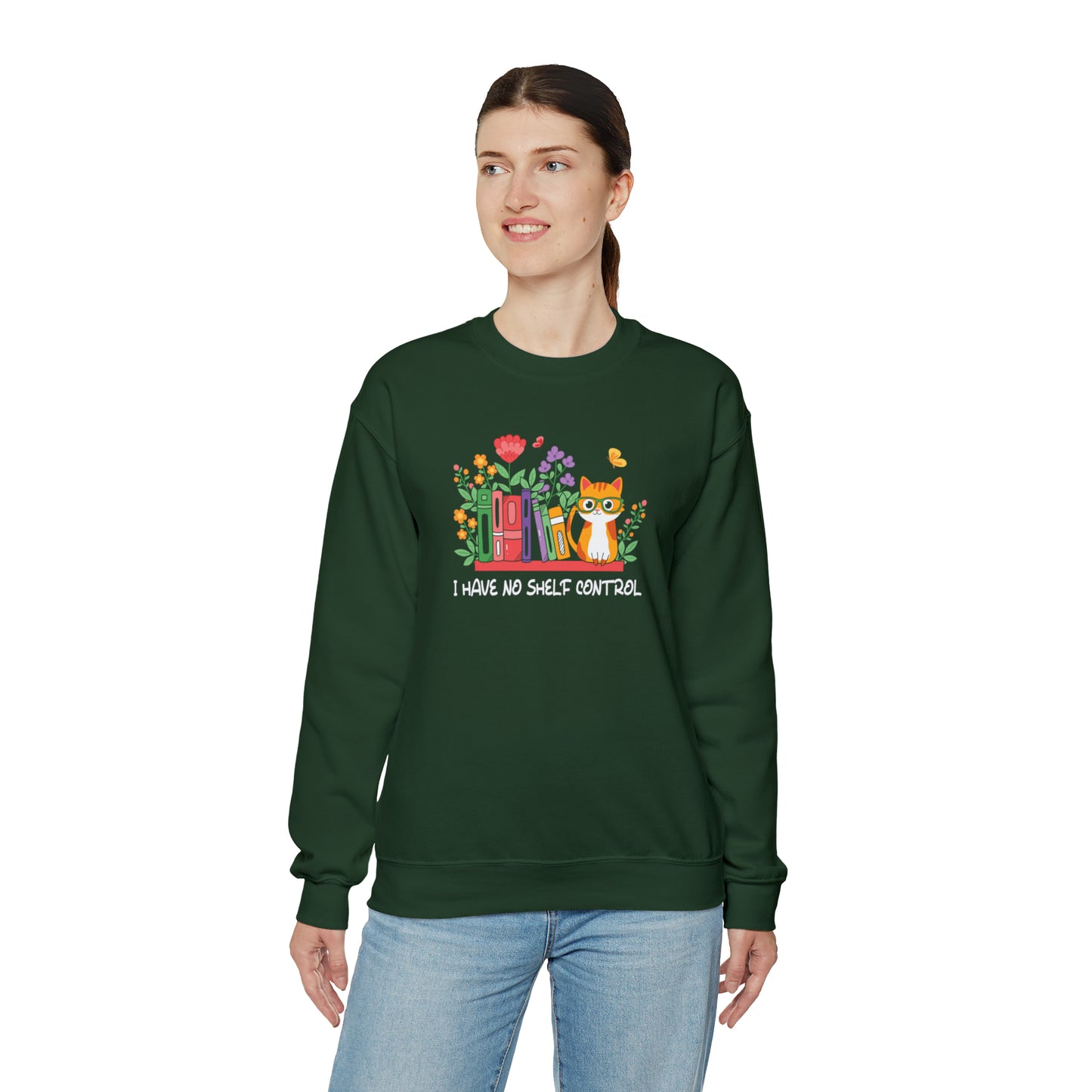 Cat lover Sweatshirt book lover sweater BookShelf control orange cat Shirt Halloween Cat Sweatshirt Gift for Cat Lover Gift for Cat Mom Gift