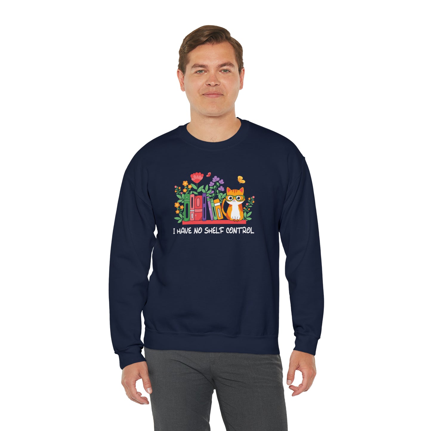 Cat lover Sweatshirt book lover sweater BookShelf control orange cat Shirt Halloween Cat Sweatshirt Gift for Cat Lover Gift for Cat Mom Gift