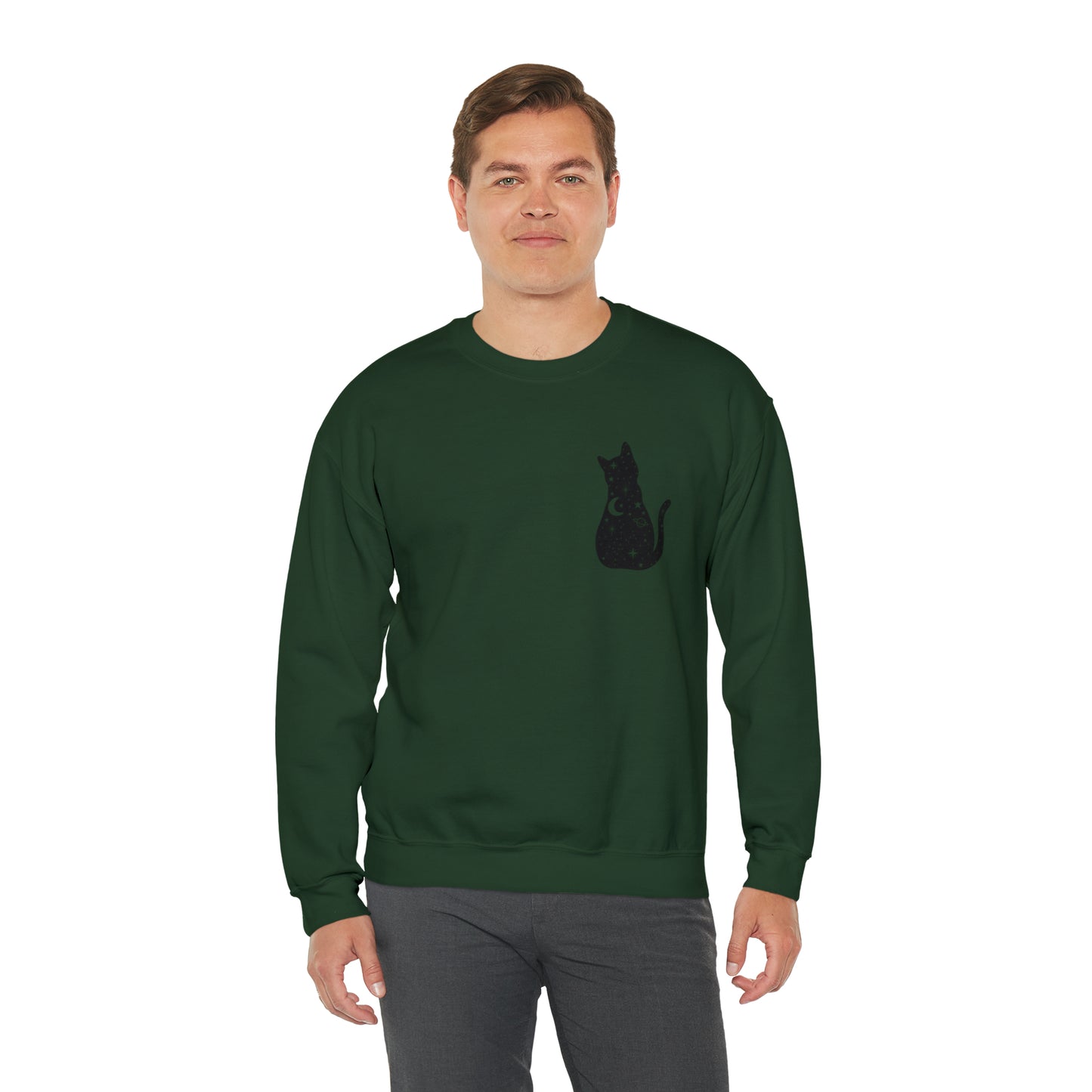Halloween Sweatshirt Black Cat Shirt Halloween Sweater Halloween Cat Sweatshirt Gift for Cat Lover Gift Black Cat Gift for Cat Mom Gift Moon