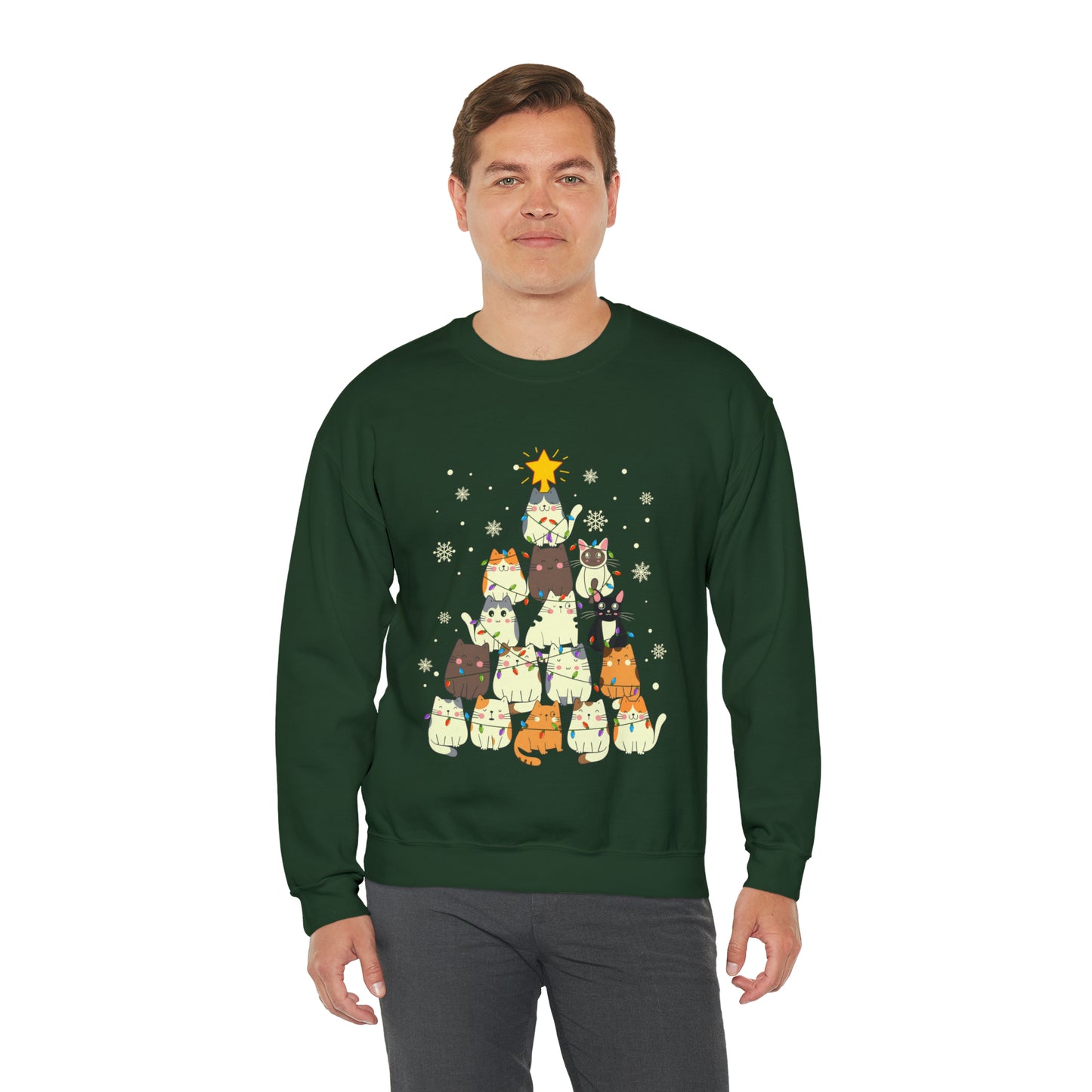 Cat Christmas sweater Kitty Christmas tree sweatshirt Family matching Merry Bright Christmas sweatshirt Christmas Sweater Holiday Christmas