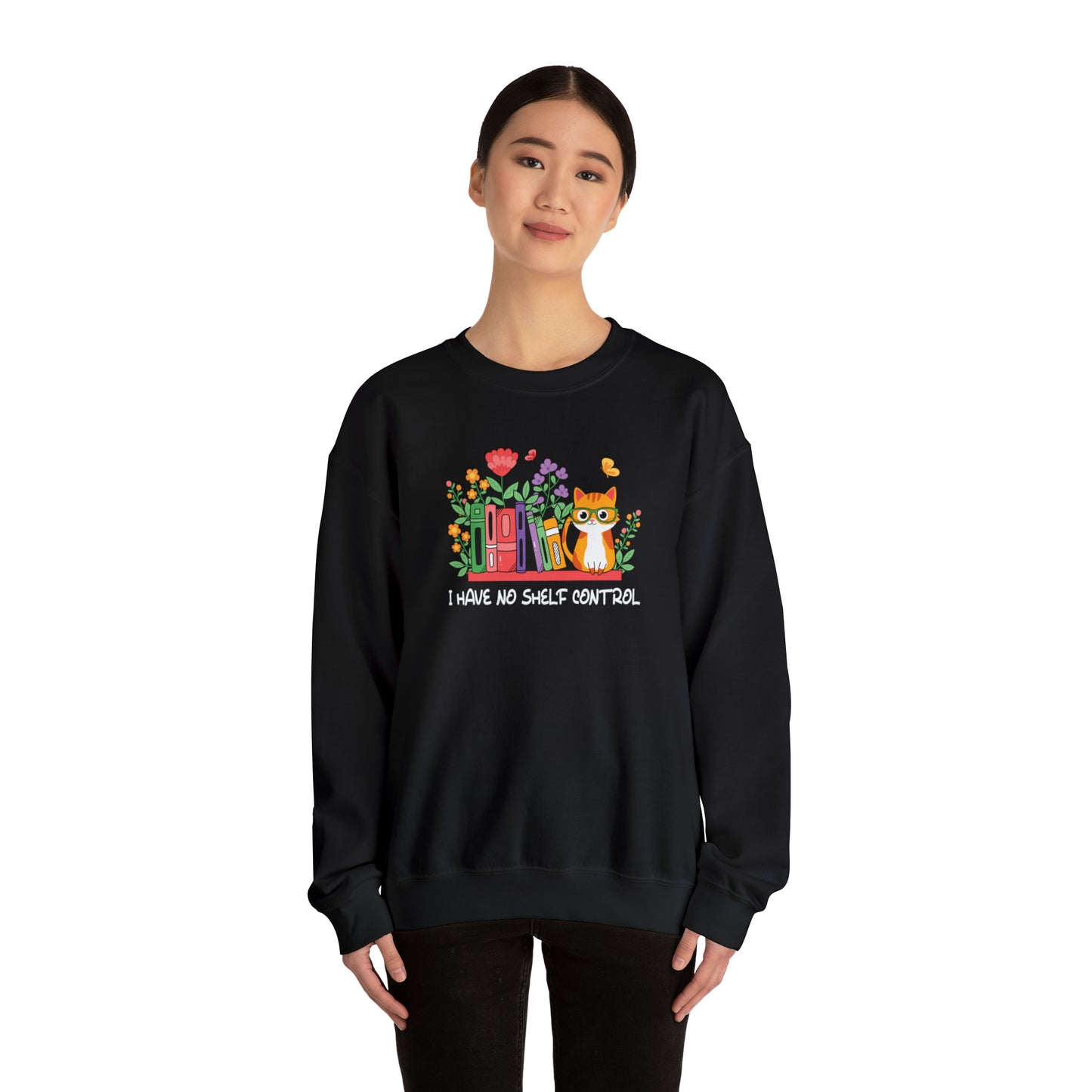 Cat lover Sweatshirt book lover sweater BookShelf control orange cat Shirt Halloween Cat Sweatshirt Gift for Cat Lover Gift for Cat Mom Gift