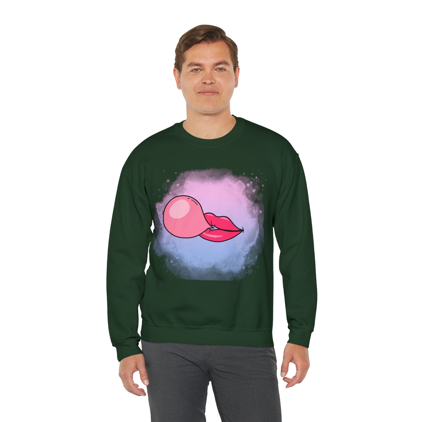 Bubble Gum kiss sweatshirt, Summer Bubblegum shirt, Birthday gift for her,Galantine travel sweatshirt,Unisex Heavy Blend Crewneck Sweatshirt