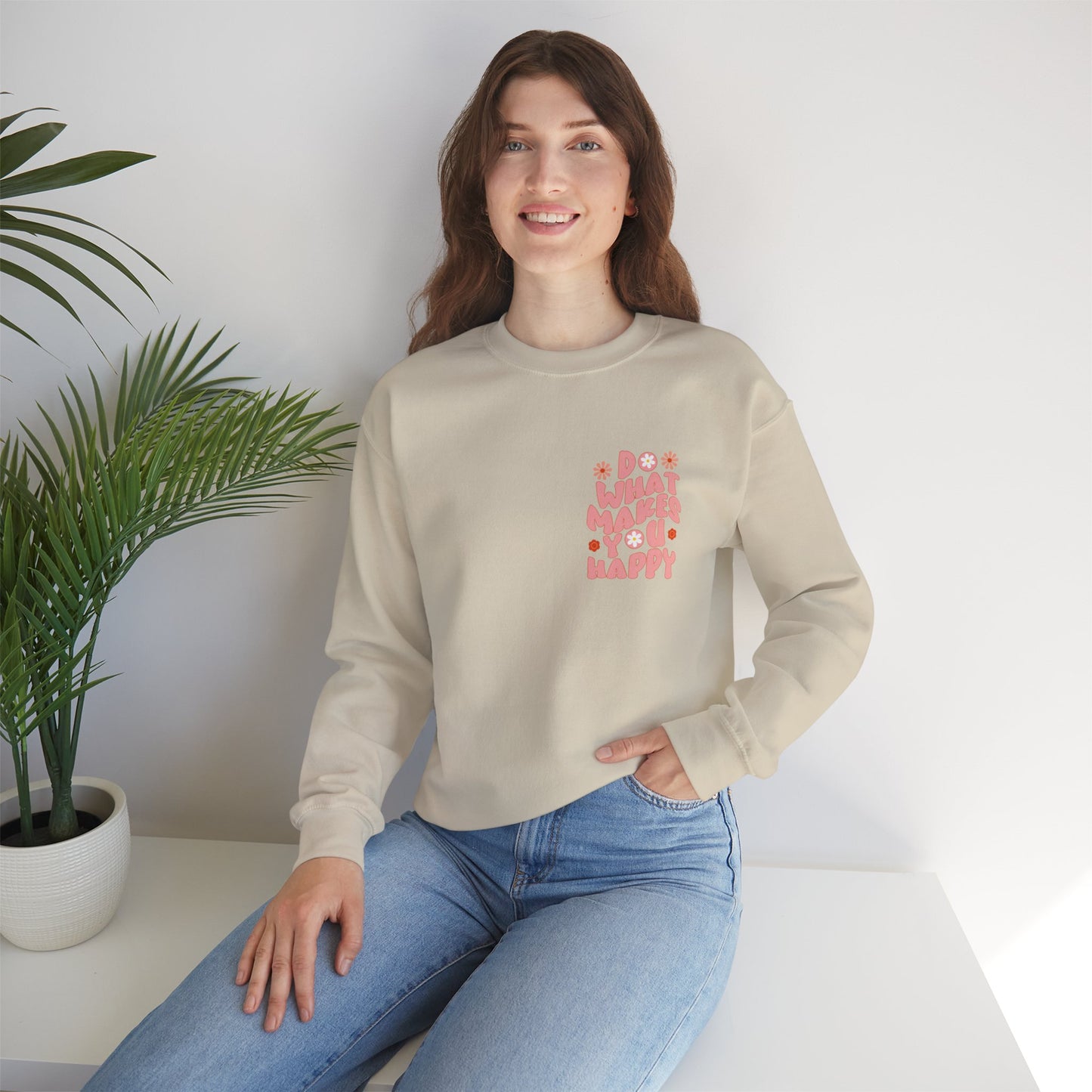 Do what makes you happy Sweatshirt Gift For her Christmas Sweatshirt Cute aesthetic Sweater Colorful daisy Sweatshirt christmas