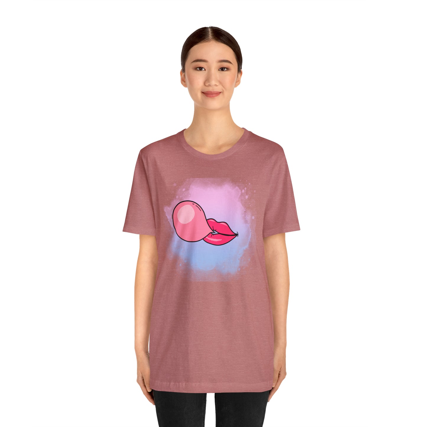 Bubble gum kiss shirt, Pink Gum Shirt, Galantine gift travel shirt, best friend trip, girls vacation trip, Unisex Jersey Short Sleeve Tee