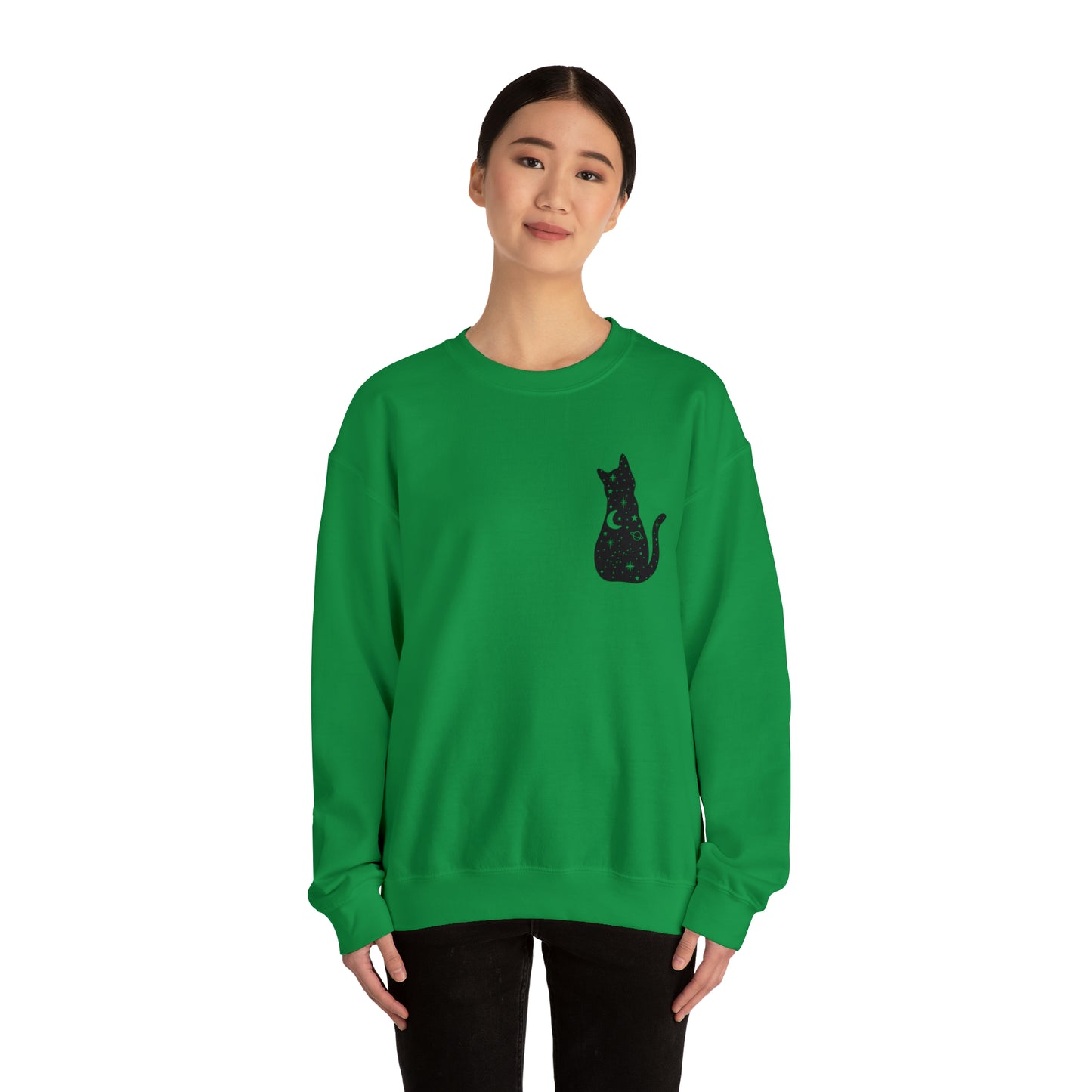 Halloween Sweatshirt Black Cat Shirt Halloween Sweater Halloween Cat Sweatshirt Gift for Cat Lover Gift Black Cat Gift for Cat Mom Gift Moon