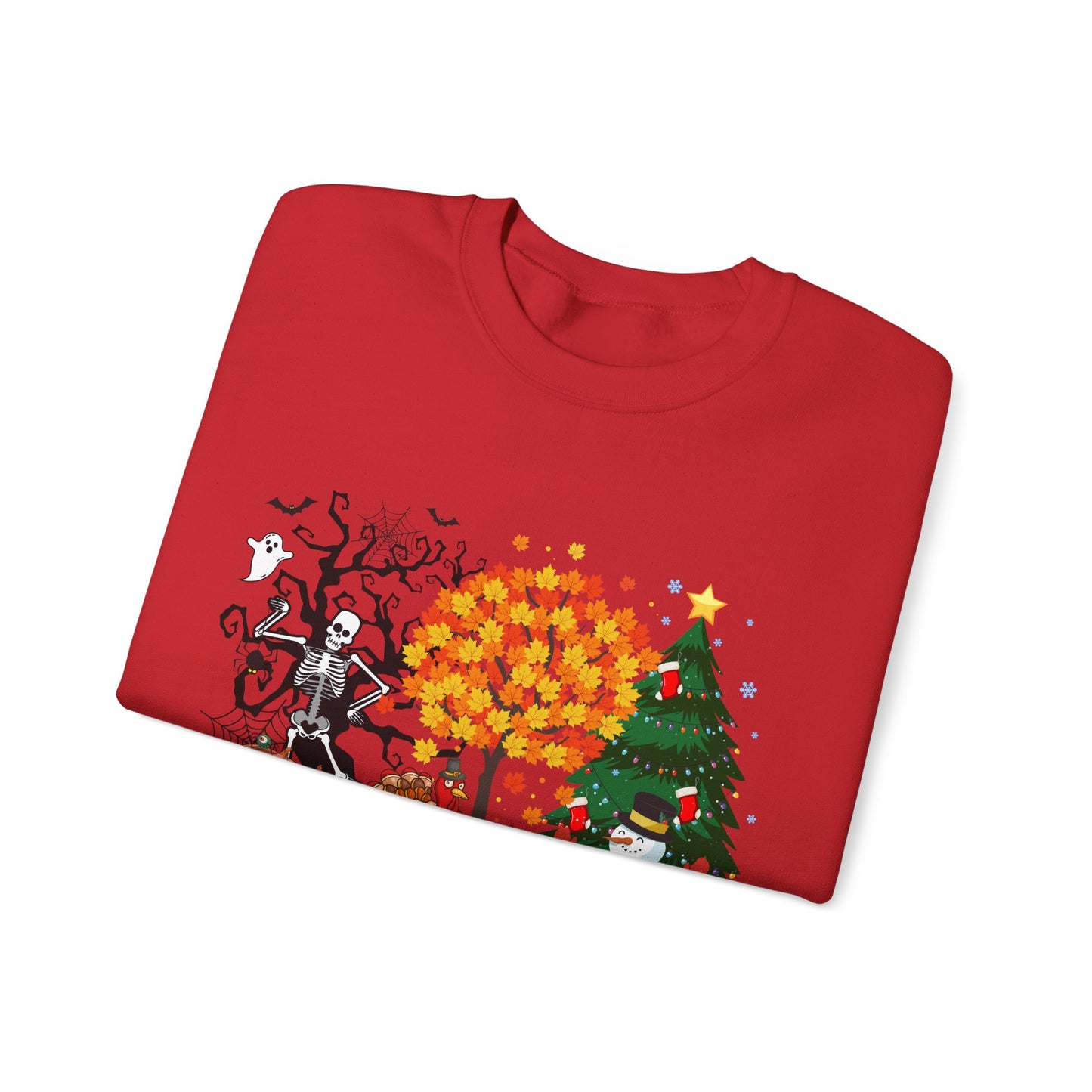 Happy Hallothanksmas Sweatshirt Halloween Gift For Women Christmas Sweatshirt Cute Halloween Sweater Colorful Halloween Sweatshirt christmas