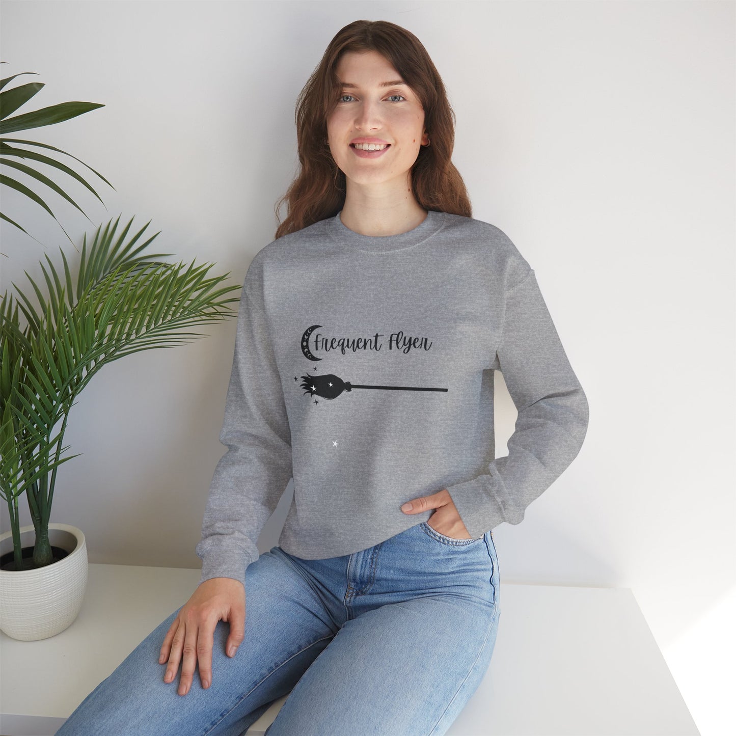 Frequent Flyer sweater Witchy sweatshirt Wicked Halloween sweater Witches broom shirt wizard HalloweenSweatshirt Halloween Sweater Christmas