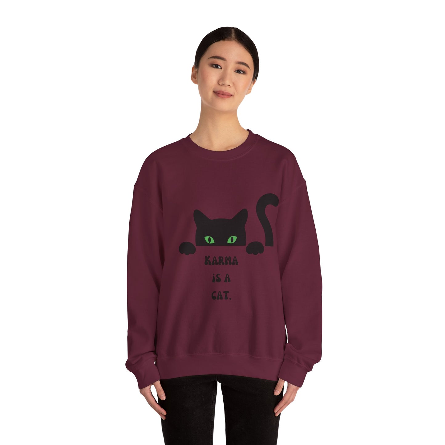 Karma is cat sweater cat lover gift karma gift gift for cat owners funny cat birthday gift Christmas sweatshirt gift for her gift for him