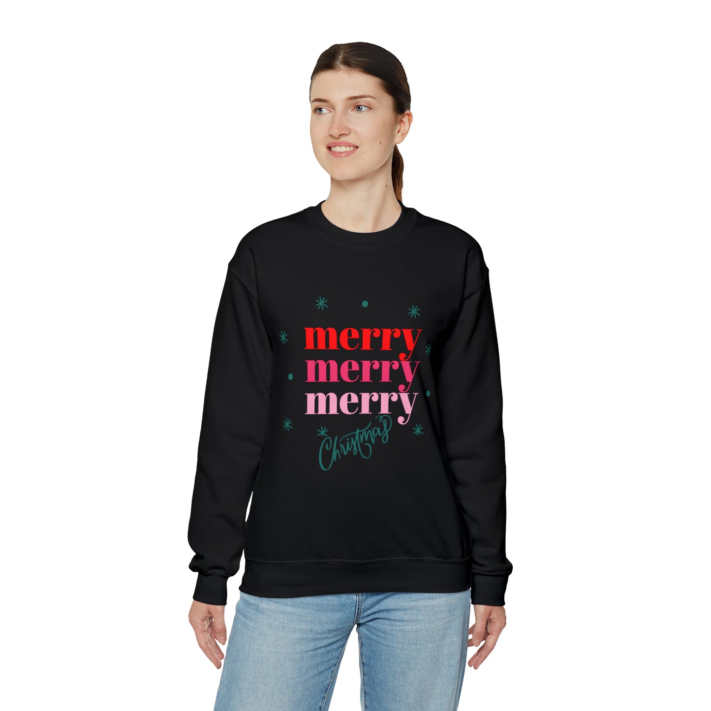 Festive AF sweater Pink Merry Bright Christmas Sweatshirt for Women Christmas Shirt Sweater Holiday Christmas gift for her gift for him