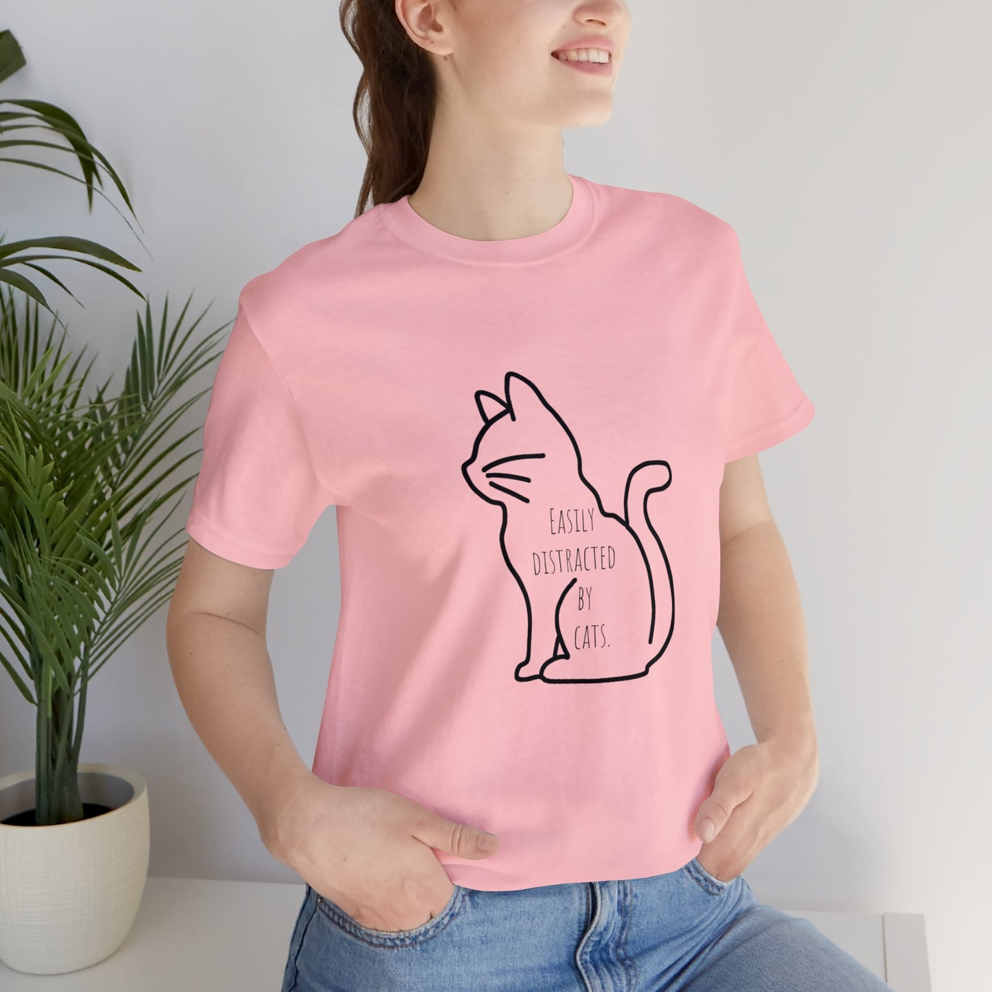 Easily distracted by cats Funny Cat lover shirt anime cat Shirt karma is a cat Gift for Cat Lover Gift for Cat Mom Gift cat dad shirt
