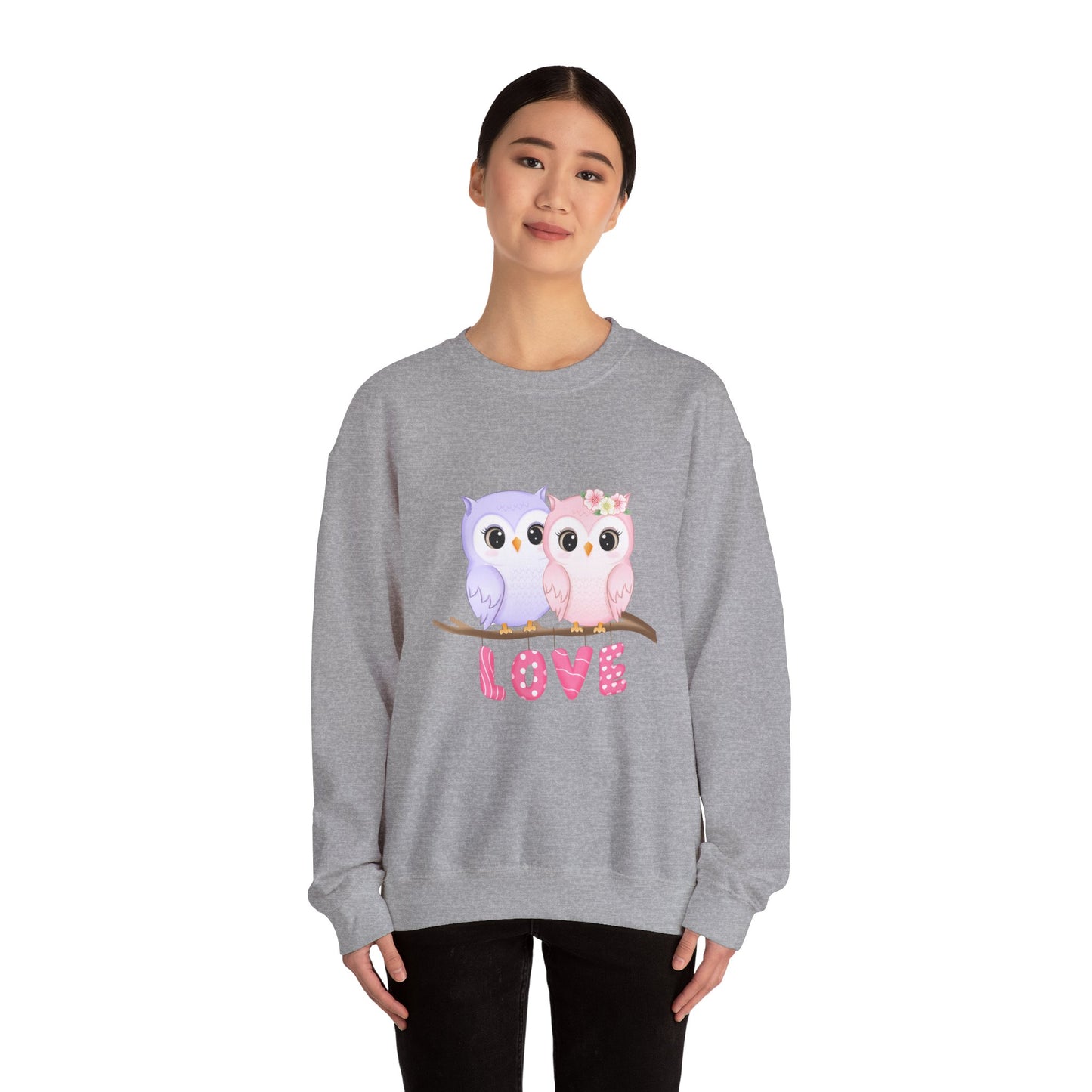 Owl Love sweater valentines Day sweatshirt valentines day shirt best friend gift for her Unisex owl sweater Love shirt unique holiday gift