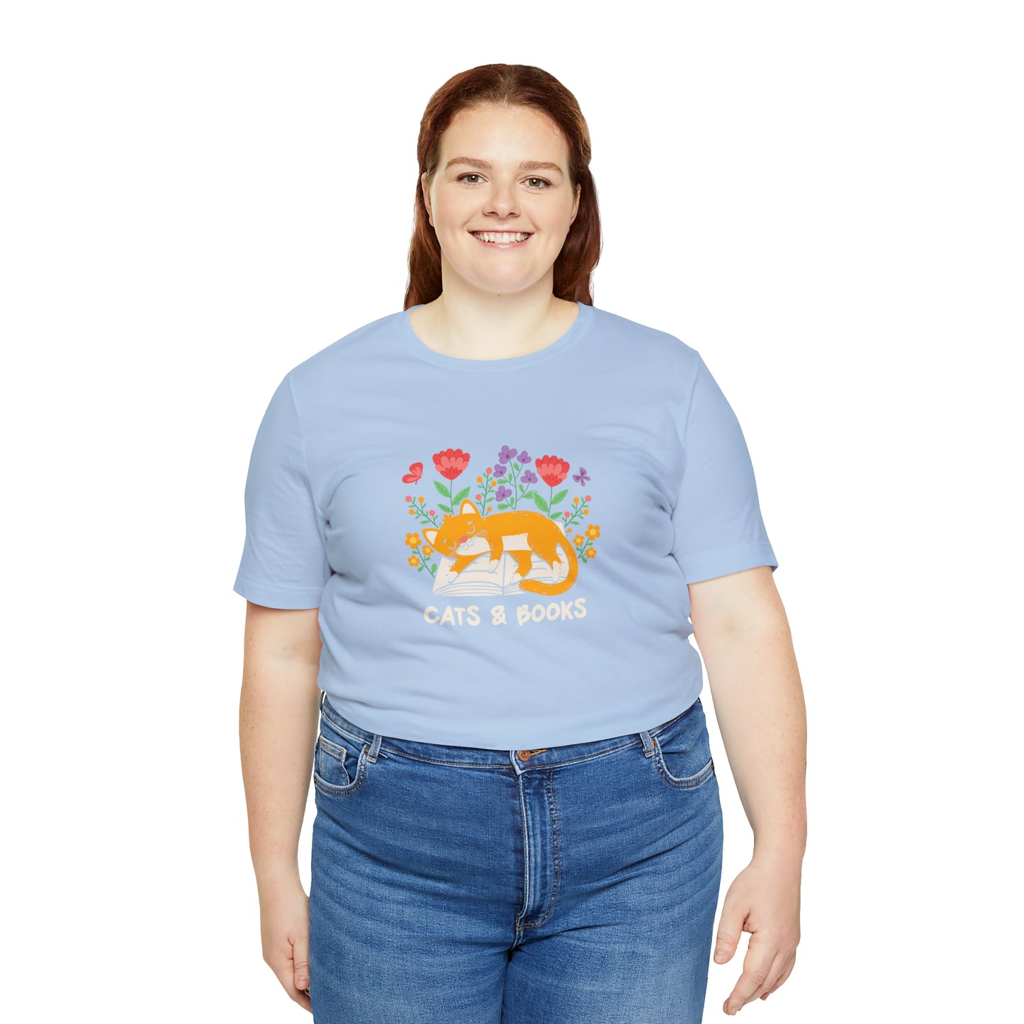 Cat Mom Shirt Cat Lover Tee Cute Book Cat Shirt Floral Book Shirt Book Lover Sweatshirt Reader Bookish Tee Cat Themed Gift For Women for men