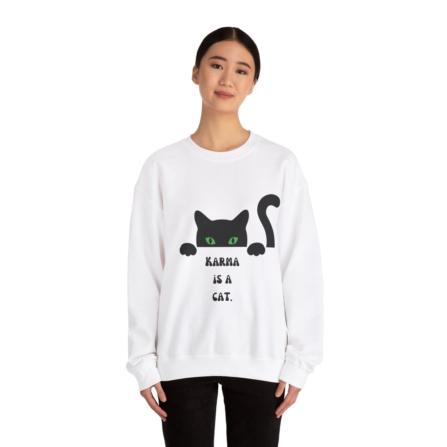 Karma is cat sweater cat lover gift karma gift gift for cat owners funny cat birthday gift Christmas sweatshirt gift for her gift for him