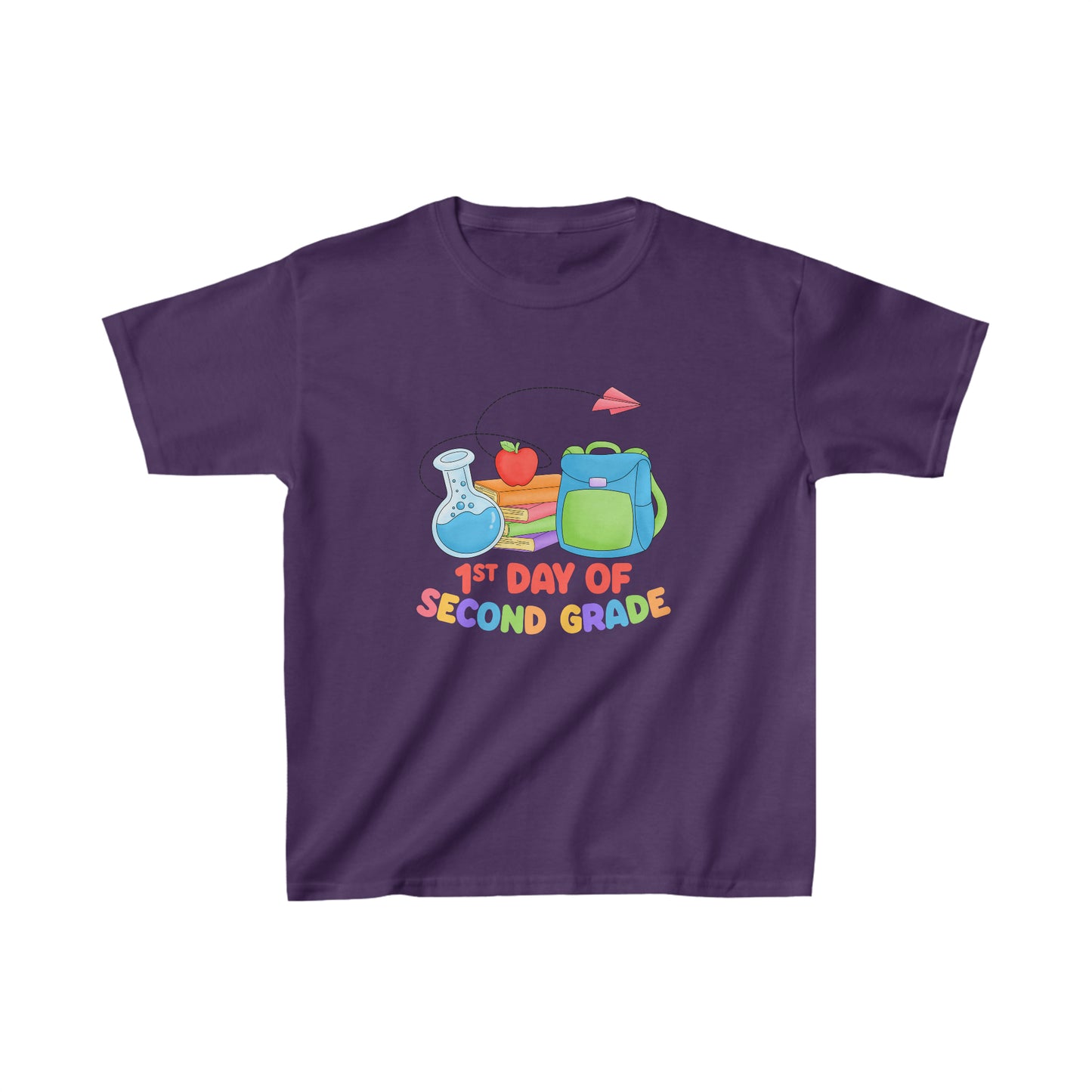 First day of school shirt Second grade shirt rolling into 2nd grade Kids Heavy Cotton™ Tee