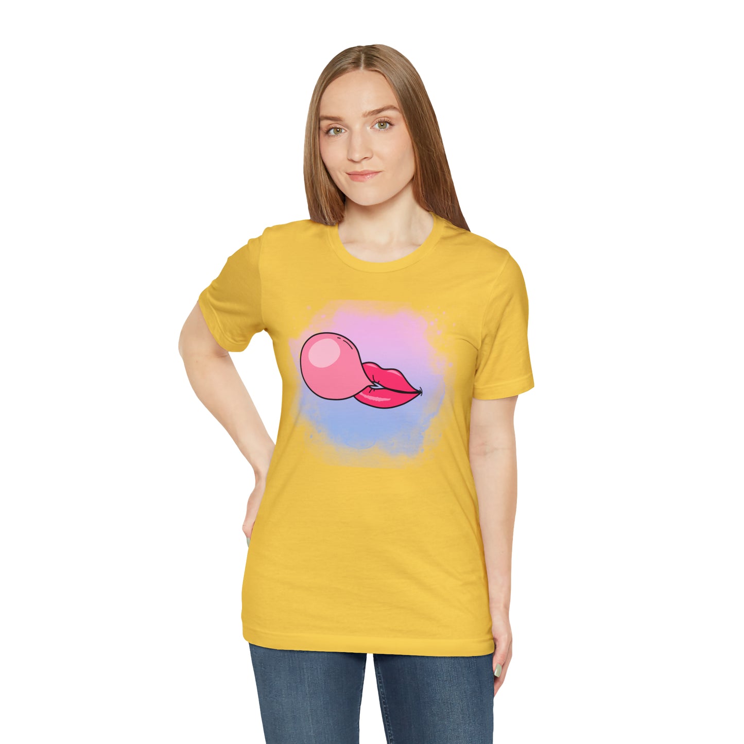 Bubble gum kiss shirt, Pink Gum Shirt, Galantine gift travel shirt, best friend trip, girls vacation trip, Unisex Jersey Short Sleeve Tee