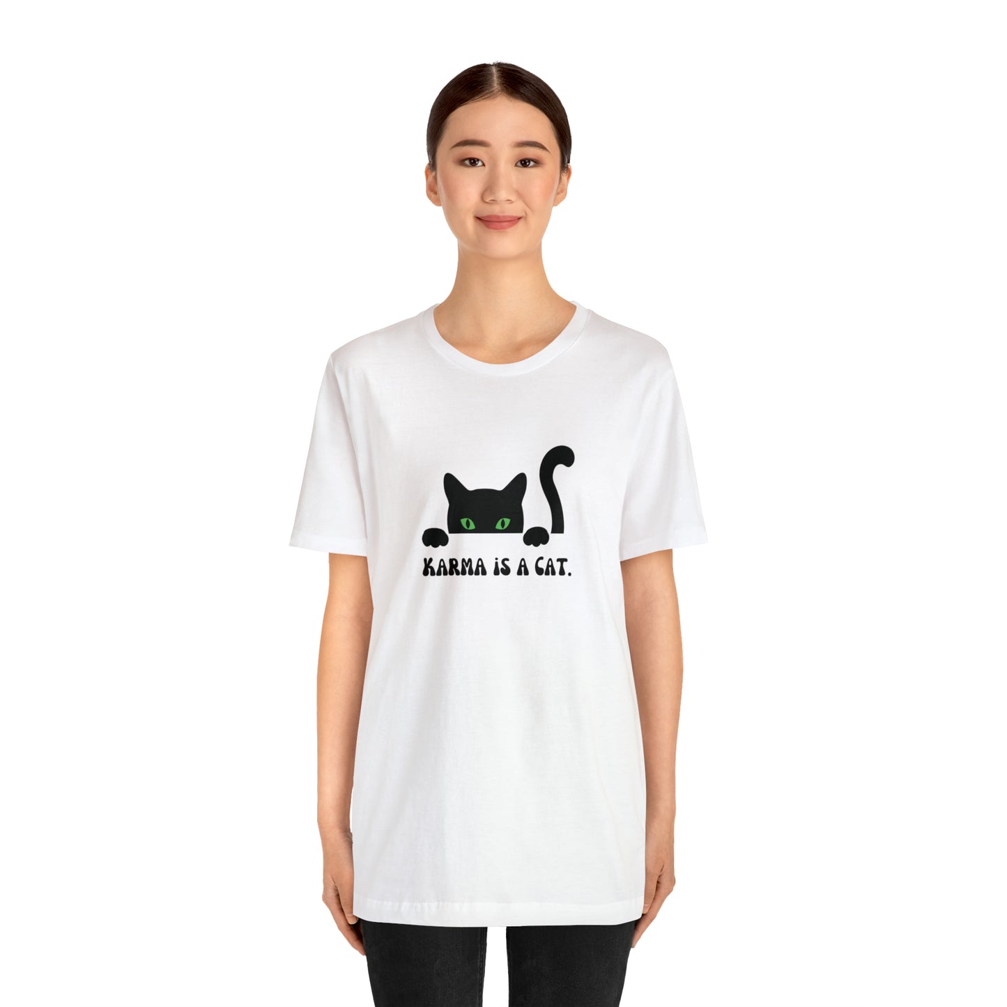 Karma is a cat shirt Cat lover tshirt book lover shirt Taylor witchy cat Shirt Halloween Cat Gift for Cat Lover Gift for Cat swiftie shirt