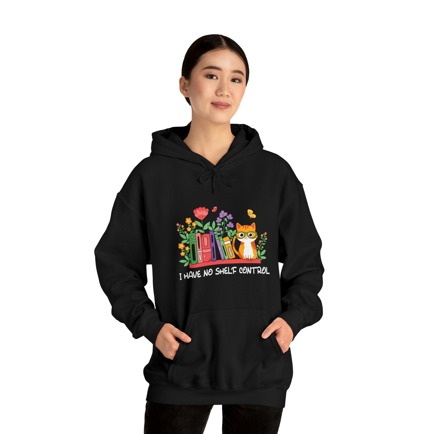 Cat lover hoodie book lover sweater BookShelf control orange cat Shirt Halloween Cat Sweatshirt Gift for Cat Lover Gift for Cat Mom Gift