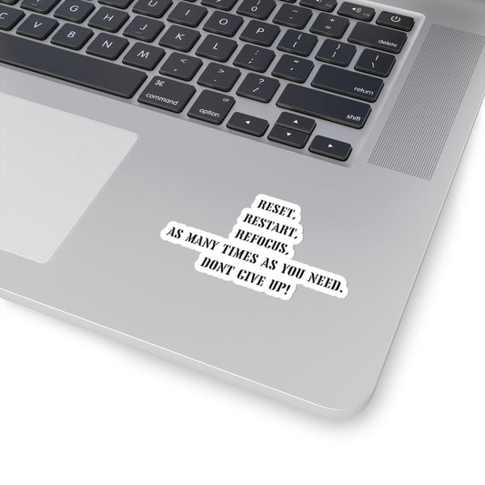 Motivational sticker funny reset restart refocus  gift funny mom gift bestfriend gift Kiss-Cut Stickers positive stickers bear rainbow