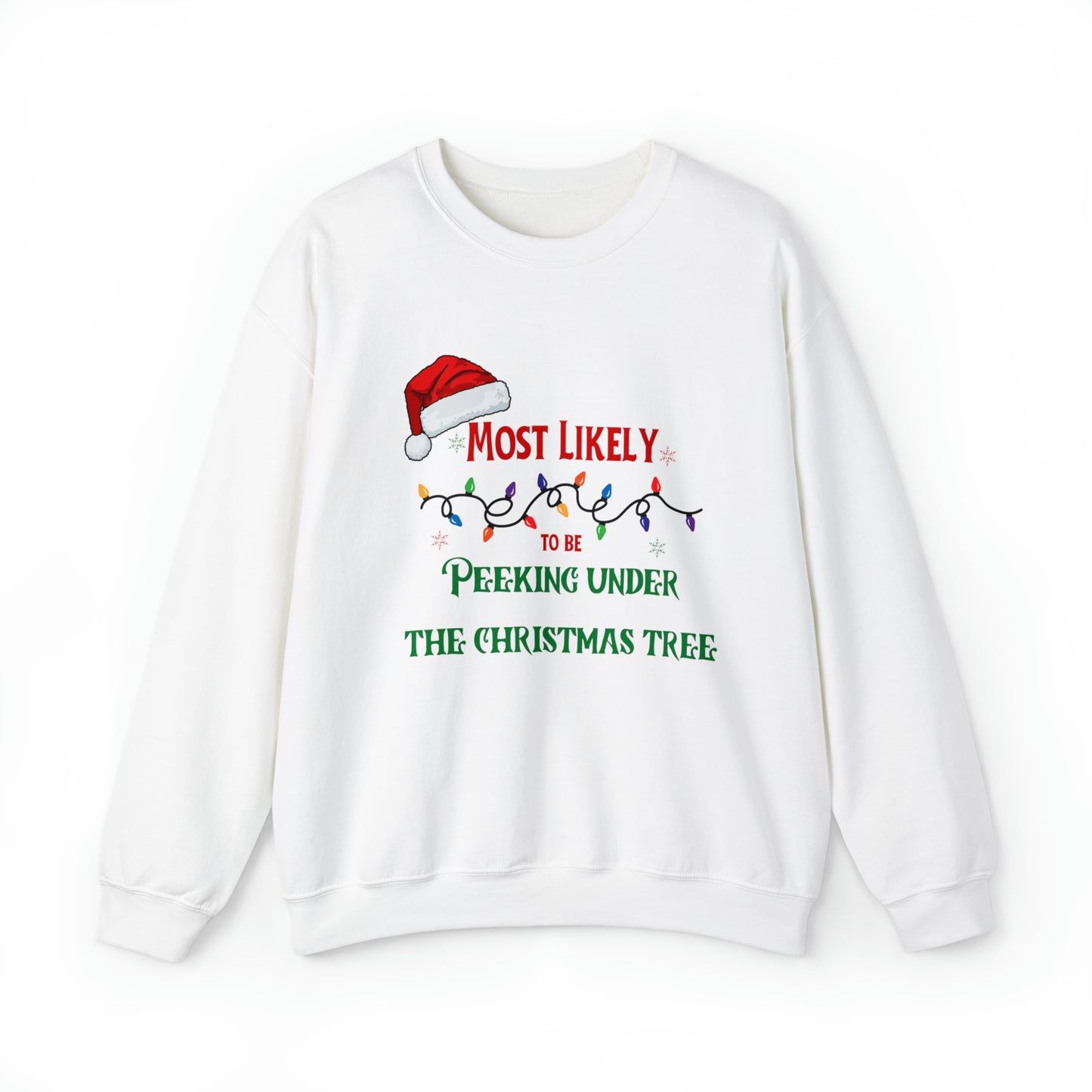 Matching Family Christmas Shirts Most likely to peek under the Christmas tree Santa claus Hat family tshirts Family Christmas Shirt, Matching Xmas Tees Custom Christmas T shirt photos