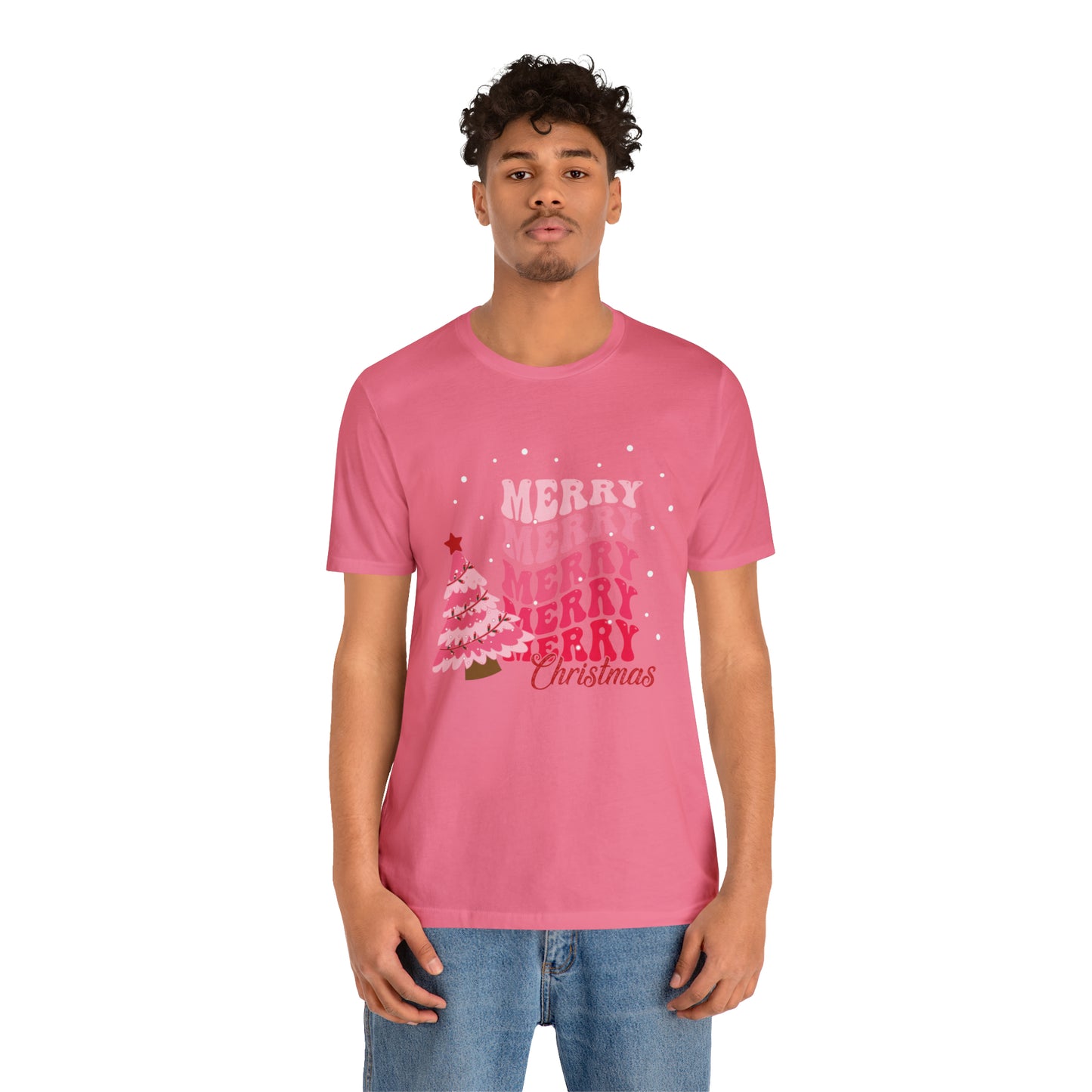 Festive AF shirt Pink Merry Bright Christmas Tshirt for Women Christmas Shirt Sweater Holiday Christmas gift for her gift for him unisex