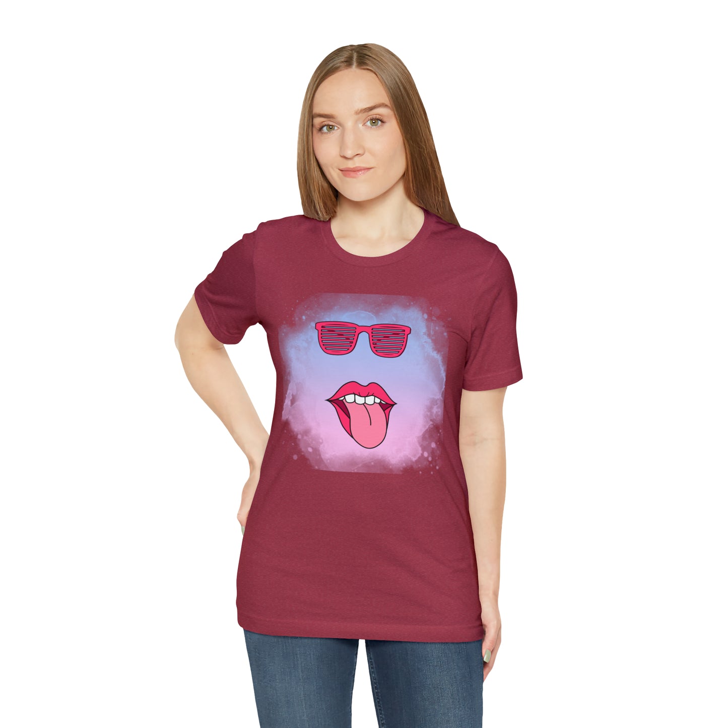 Lip Sunglasses t-shirt, Bubble gum kiss shirt,Pink Gum Shirt,Galantine gift travel shirt,best friend trip,girls vacation trip, Unisex Jersey