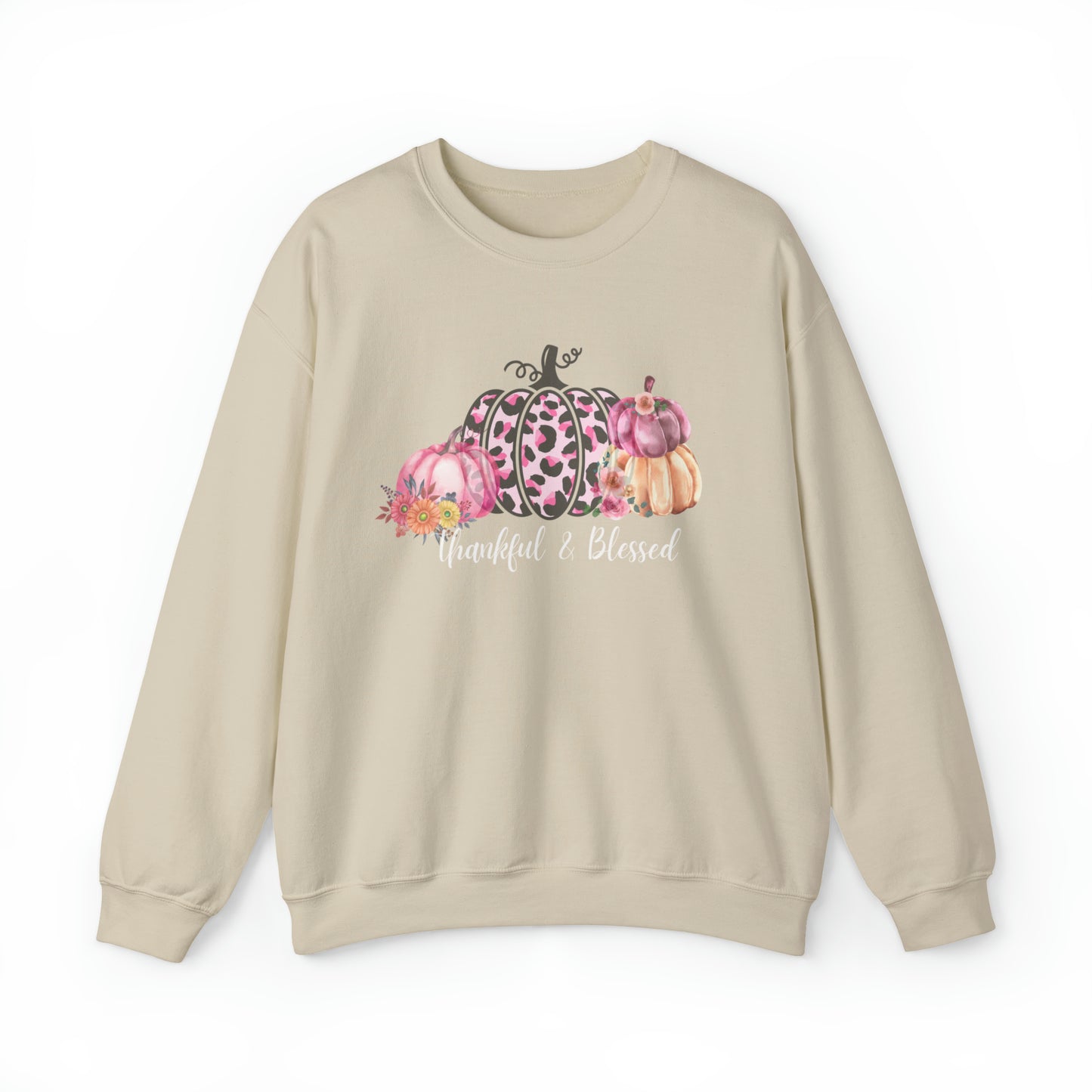Thankful and blessed Sweatshirt thanksgiving sweater gift for her women's sweater best friend gift Christmas gift pink pumpkin